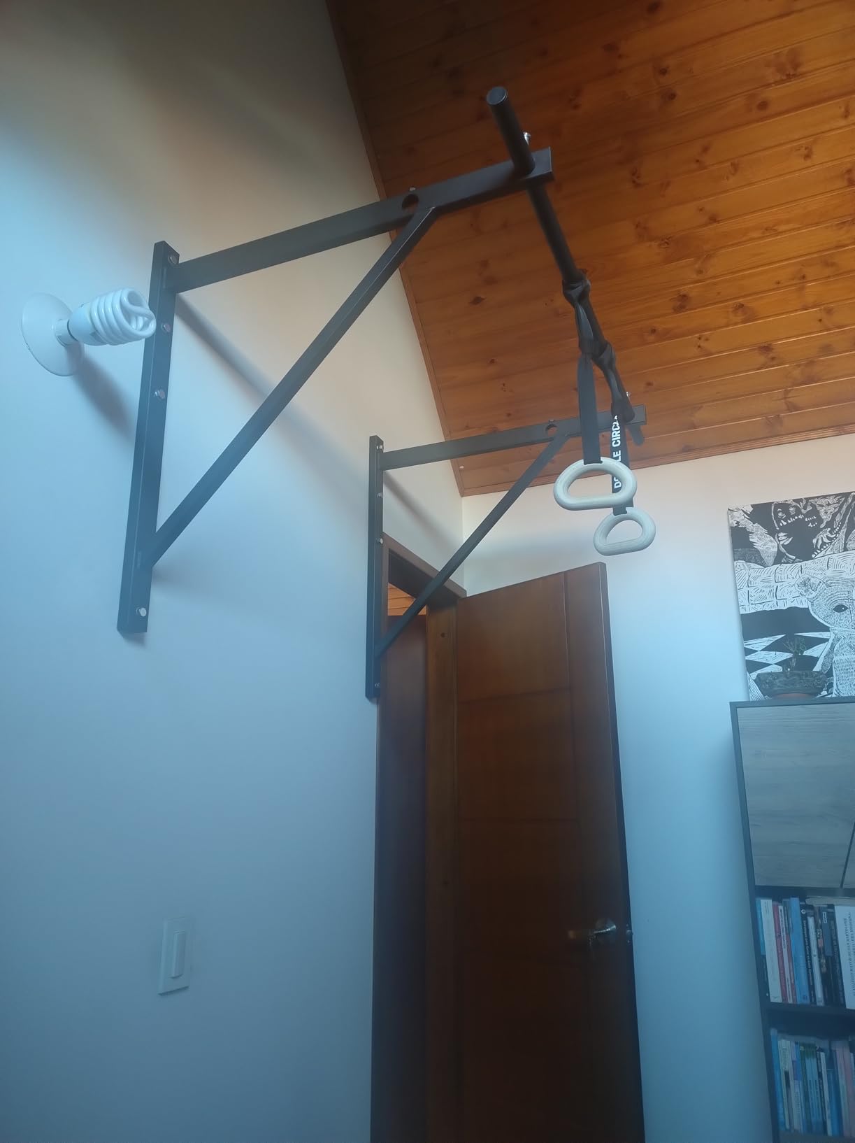 Yes4All Heavy Duty Wall Mounted Pull Up Bar - Multi-Grip Pull Ups / Pull Up Bar Ceiling Mount / Joist Mount for Home Gym customer photo 2