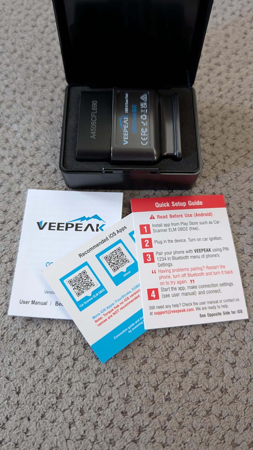 Veepeak OBDCheck BLE Bluetooth OBD II Scanner for iOS & Android, Car Wireless Check Engine Light Code Reader Diagnostic Tool customer photo 2