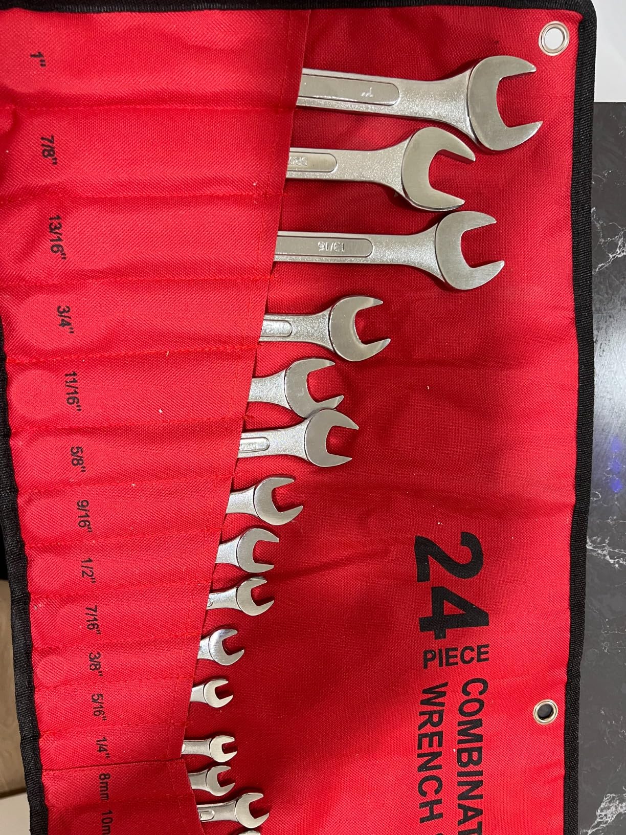 24-Piece All-Purpose Master Combination Wrench Set with Roll-up Pouch | SAE 1/4 to 1 inch, Metric 8mm to 24mm customer photo 2