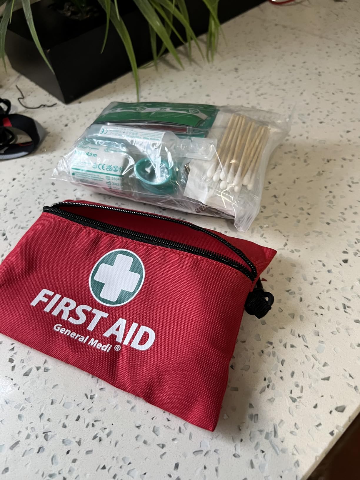 General Medi Mini First Aid Kit, 110 Piece Small First Aid Kit - Includes Emergency Foil Blanket, Scissors for Travel, Home, Office, Vehicle, Camping, Workplace & Outdoor (Red) customer photo 1