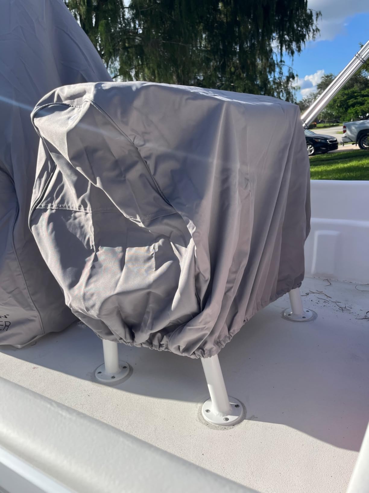 Savvycraft Waterproof Boat and Pontoon Lounge Seat Cover, Marine-Grade Heavy-Duty Polyester, 23