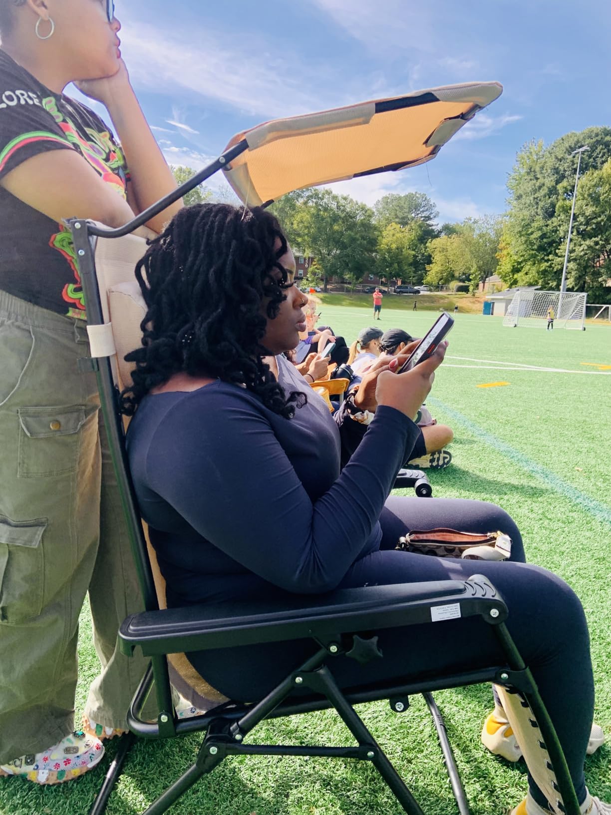 Best Choice Products Folding Zero Gravity Outdoor Recliner Patio Lounge Chair w/Adjustable Canopy Shade, Headrest, Side Accessory Tray, Textilene Mesh - Gray customer photo 1