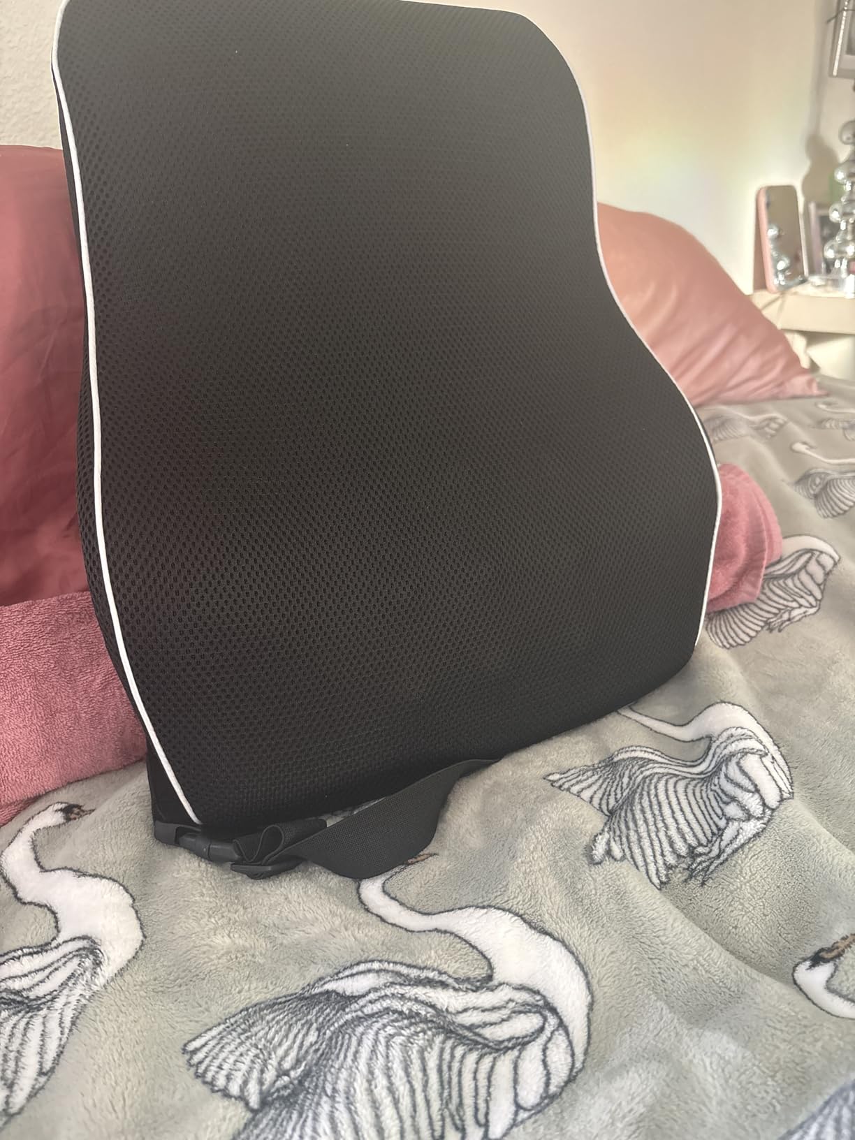 Lumbar Support Pillow for Office Chair, Office Home Essentials,Gifts for Mom,Dad, Back Support Pillow for Car, Chair Cushions,Back Pain Relief Improve Posture,Mesh Cover Double Adjustable Straps customer photo 1