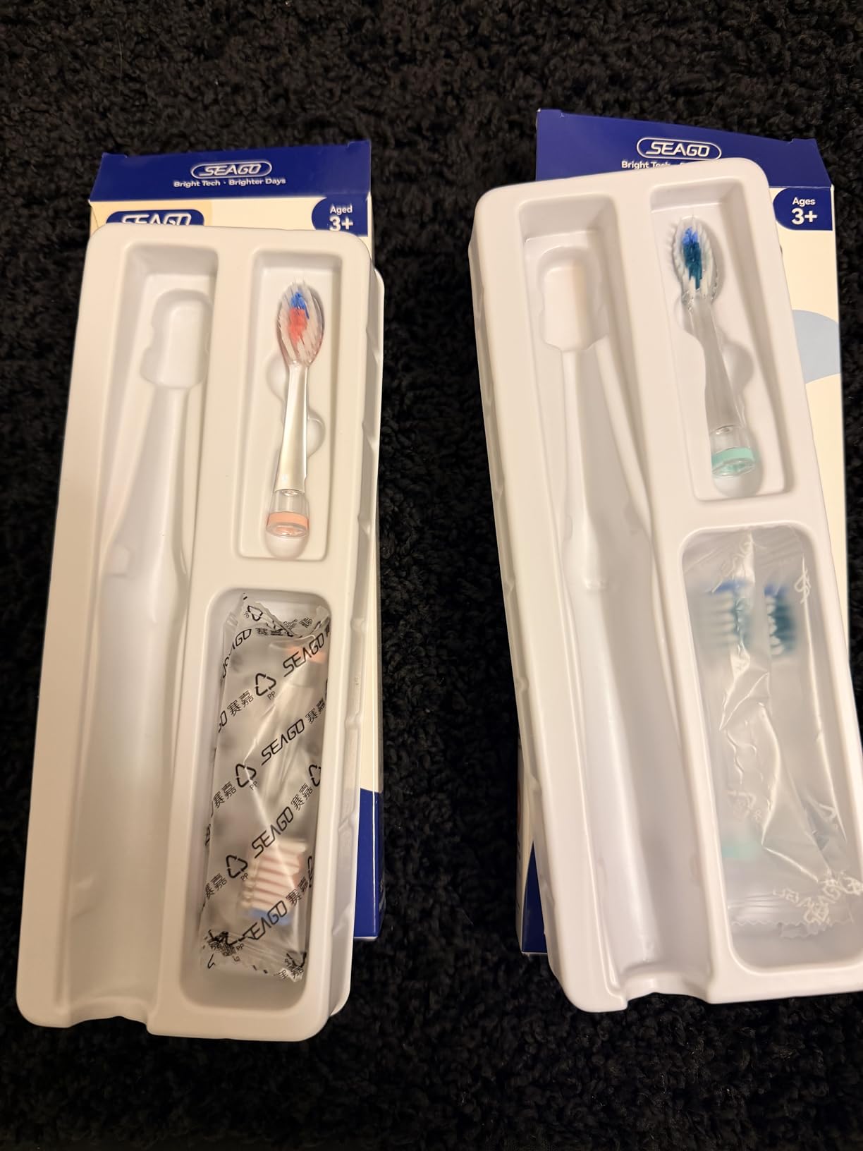 SEAGO Kids Electric Toothbrush with 2 Mins Timer and 4 Replacement Brush Heads, Rainbow LED Light Make Brushing Fun, Pink Color Girls Battery Powered for 4-12 Years Old customer photo 1