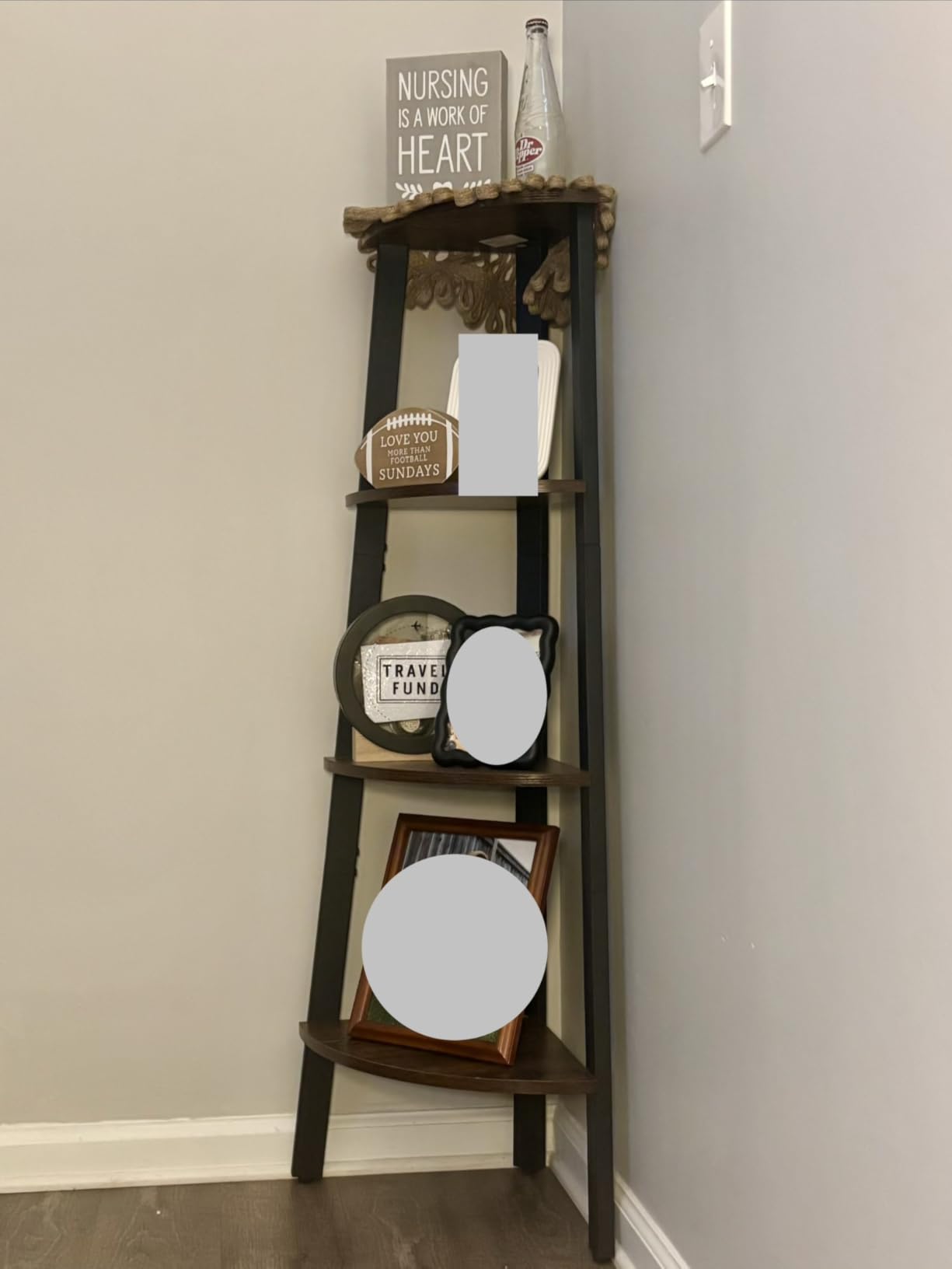 VASAGLE 4-Tier Corner Shelf Stand, Modern Ladder Shelf | Plant Stand for Living Room, Office, Kitchen, Rustic Brown and Matte Black, BARNET Collection ULLS34X customer photo 2