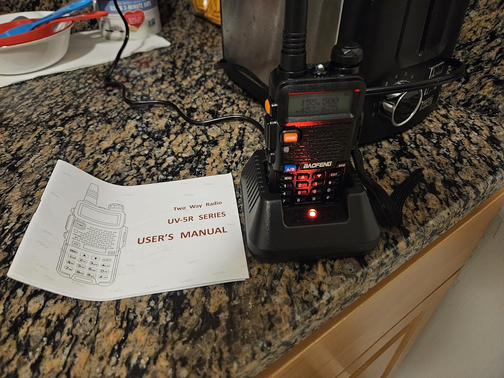 Baofeng UV-5R Two Way Radio Dual Band 144-148/420-450Mhz Walkie Talkie 1800mAh Li-ion Battery(Black) customer photo 1