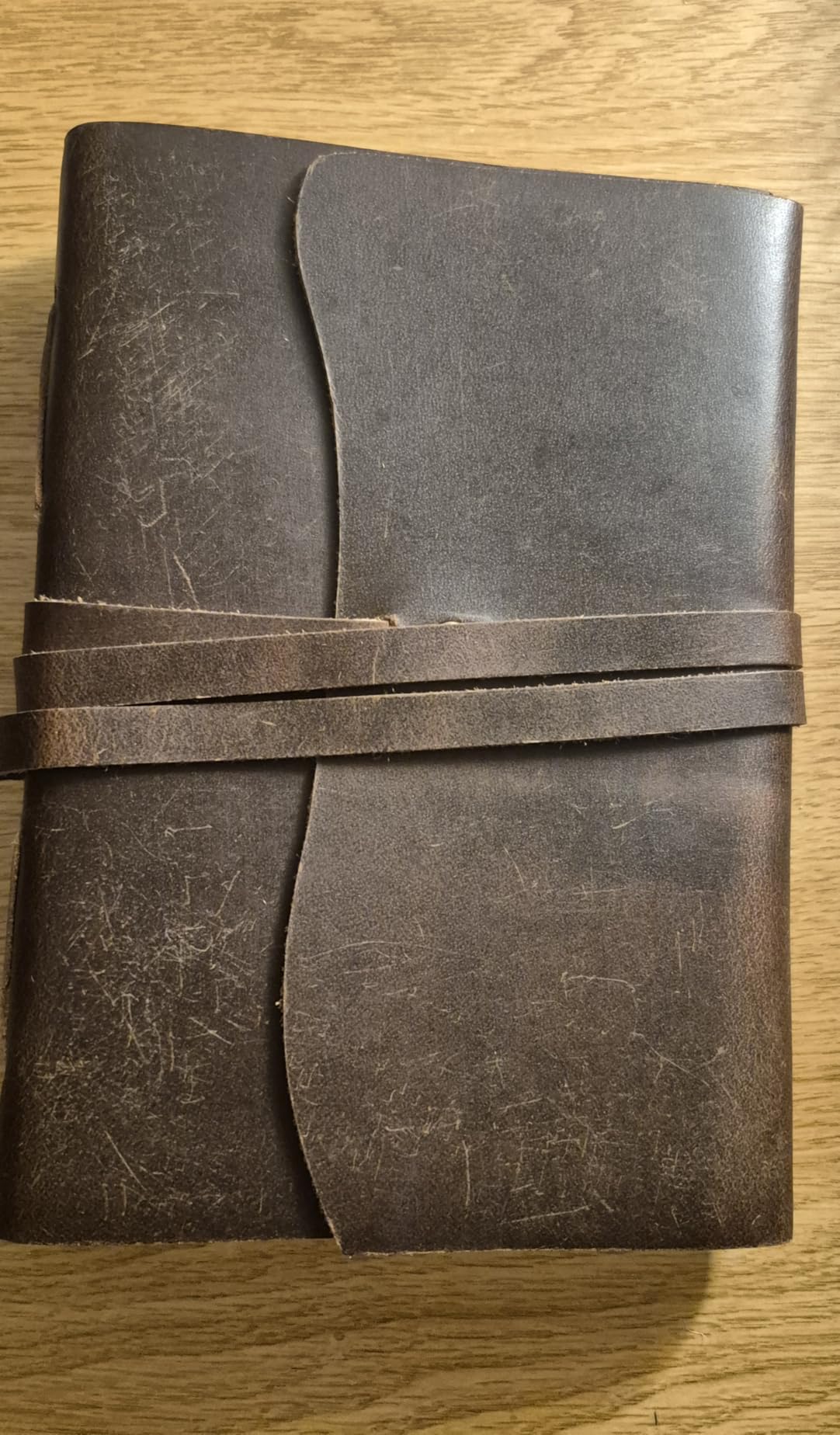 KomalC Leather Journal Notebook, Genuine Leather Journal for Men & Women Handmade Writing Travel Notebook, 240 Unlined Pages Vintage Notepad Gift: Rustic Brown (7x5) customer photo 2