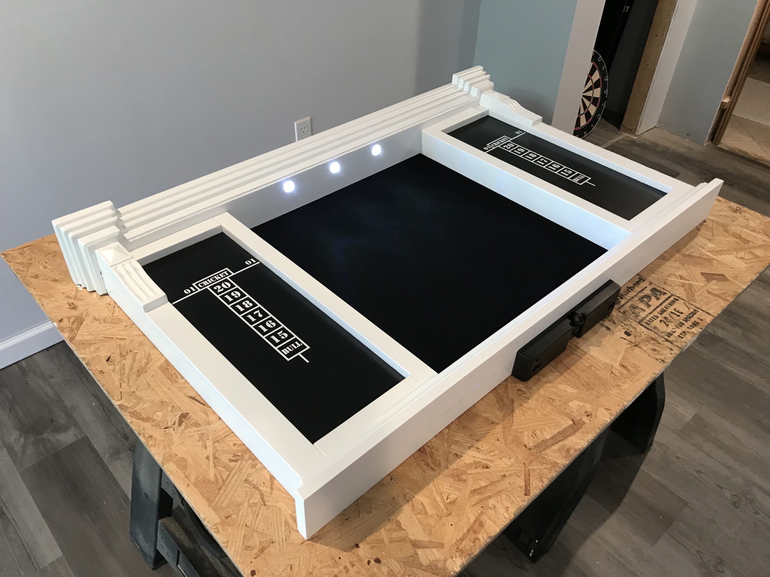 Barrington Dartboard Multiple Styles Pre-Assembled Wood Dartboard Cabinet Collection with 18