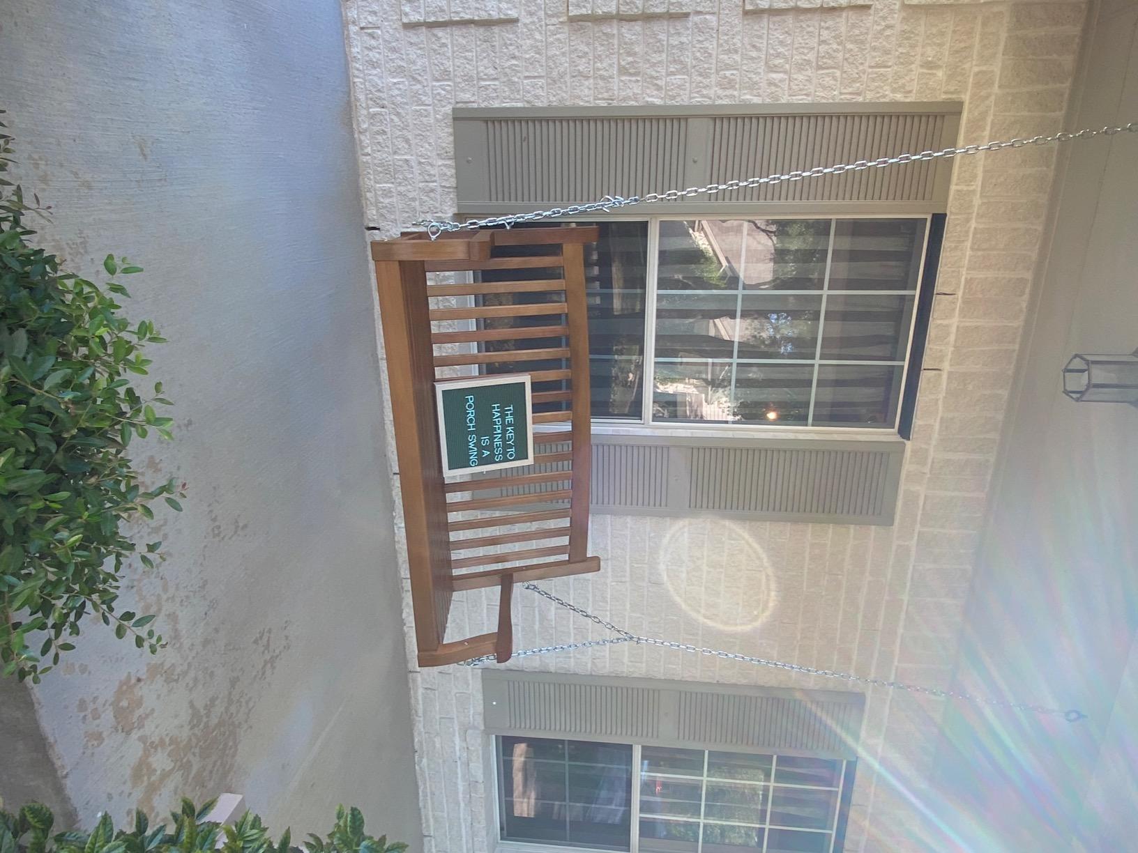 Best Choice Products 48in Wood Porch Swing Outdoor Patio Hanging Bench Chair Furniture for Deck, Garden, Yard w/Mounting Chains, Curved Back Design, 500lb Weight Capacity - Brown customer photo 1