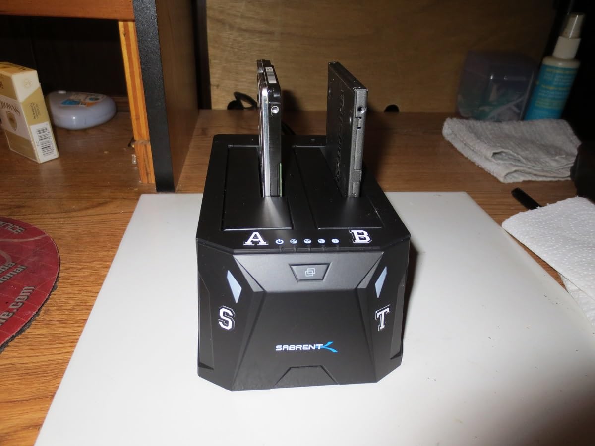 SABRENT USB 3.0 to SATA I/II/III Dual Bay External Hard Drive Docking Station for 2.5 or 3.5in HDD, SSD with Hard Drive Duplicator/Cloner Function [20+TB Support] (EC-HD2B) customer photo 2