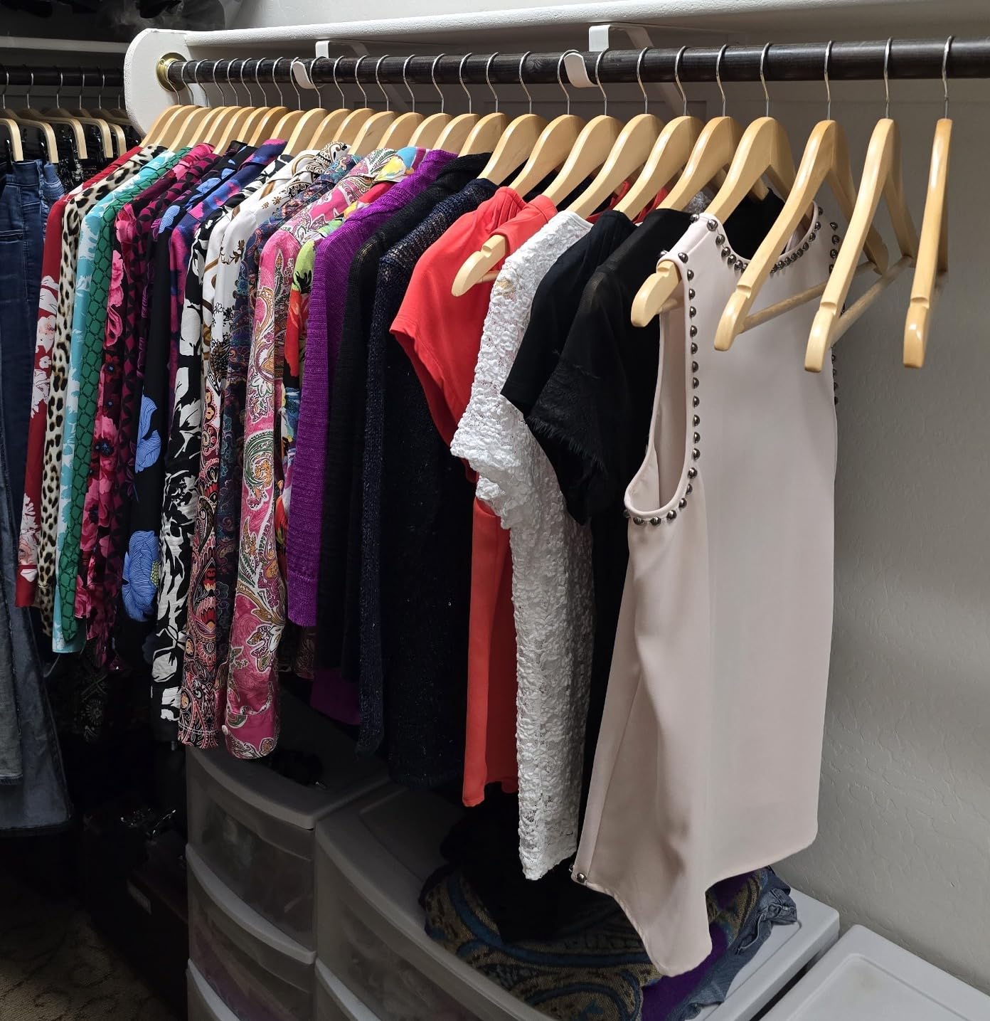 ZOBER High-Grade Wooden Hangers - Heavy Duty, Non Slip Wood Hangers for Coats, Jackets, Suits, & Pants - Clothes Hangers for Closet W/Bar and Notches 20 Pack customer photo 2