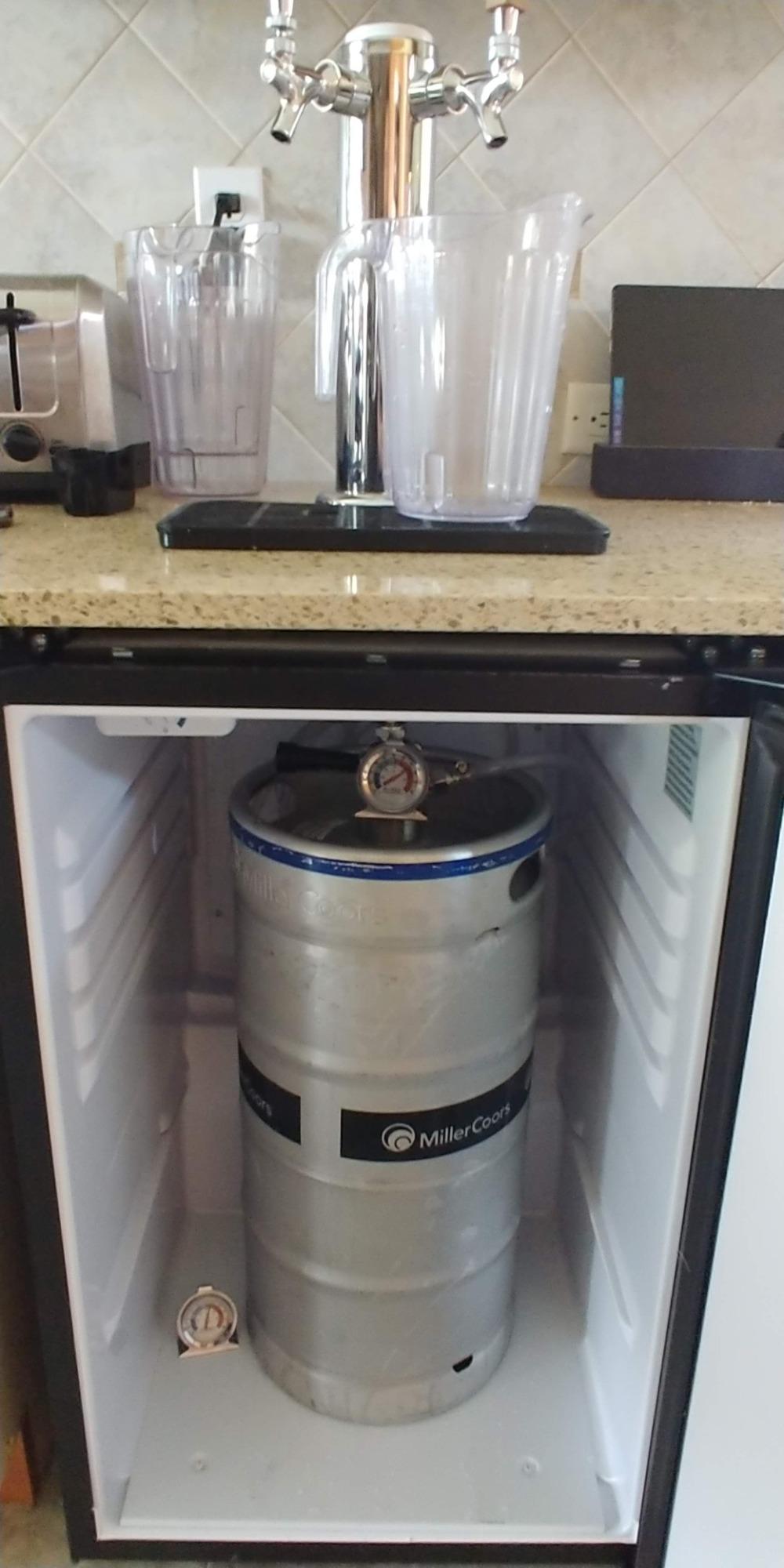 Danby DKC054A1BSL2DB 5.4 Cu.Ft. Double Tap Kegerator, Auto Defrost and Mechanical Thermostat, Keg Cooler with Scratch-Resistant Worktop and Reversible Door Hinge, Steel customer photo 1