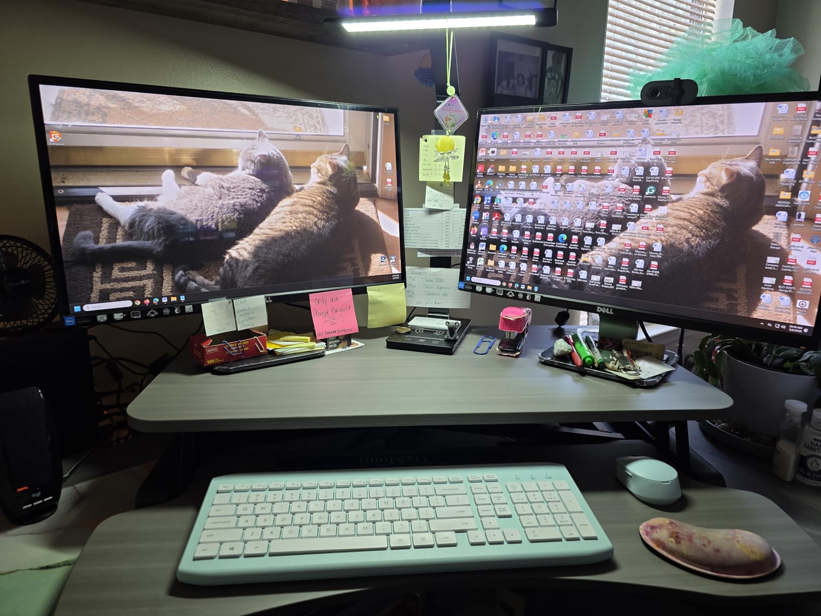 VIVO 32 inch Desk Converter, K Series, Height Adjustable Sit to Stand Riser, Dual Monitor and Laptop Workstation with Wide Keyboard Tray, Black, DESK-V000K customer photo 1