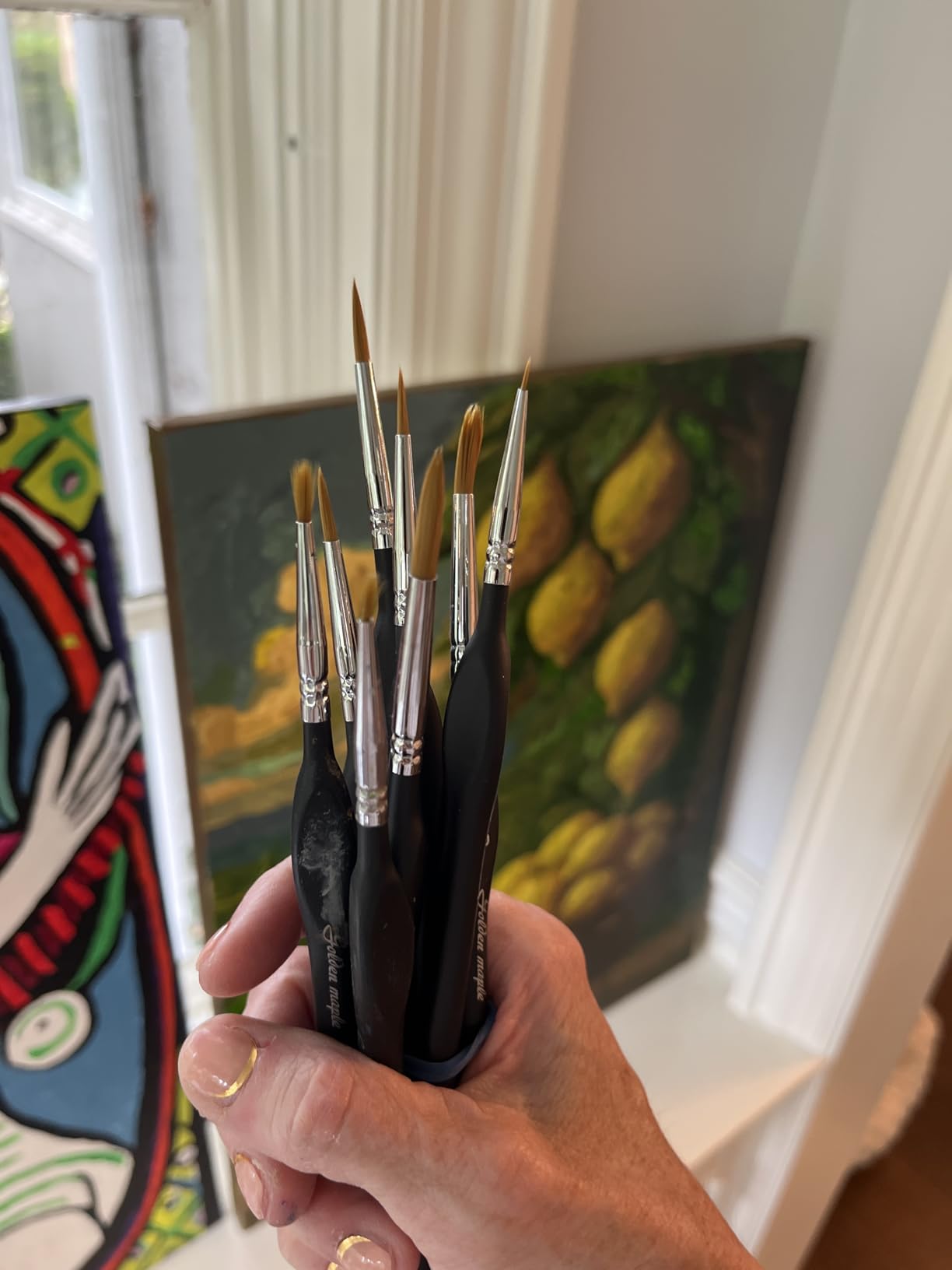 Golden Maple Detail Paint Brushes Set 10pcs Miniature Brushes for Fine Detailing & Art Painting - Acrylic, Watercolor, Oil, Models customer photo 2