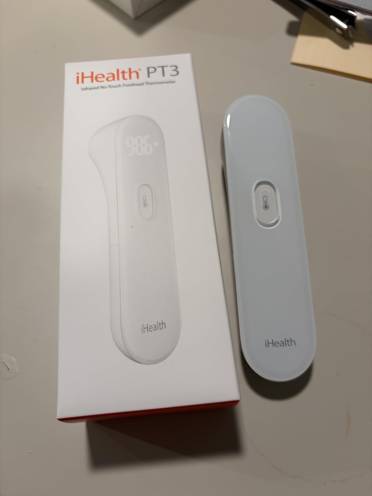 iHealth No-Touch Forehead Thermometer for Adults, Kids, Babies - 1s Fast Accurate, 3 Ultra-Sensitive Sensors, Quiet Vibration Feedback, Digital Large LED Digits, Easy to Use for Home & Nurses, PT3 customer photo 2