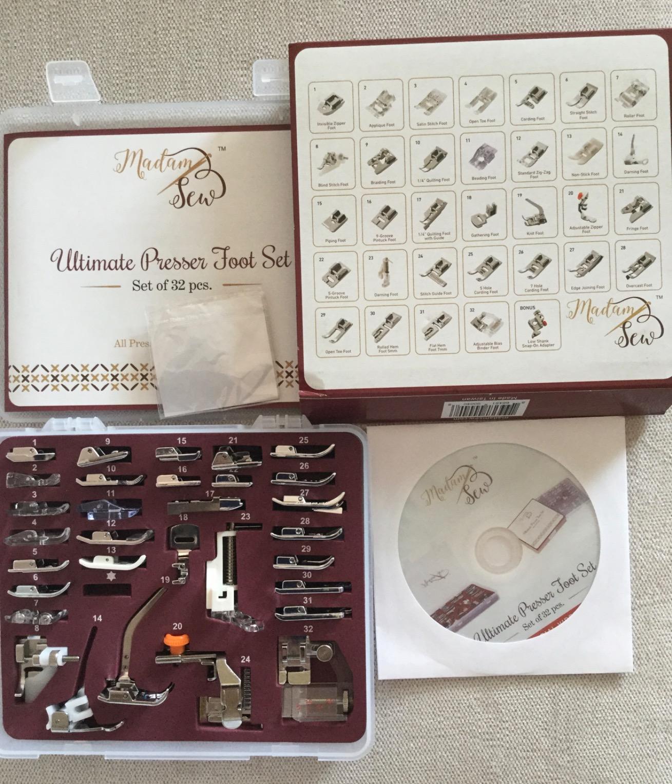 Madam Sew Presser Foot Set 32 PC Set | The ONLY Sewing Machine Presser Foot Kit with Manual & Deluxe Storage Case | Numbered Slots for Organization | Compatible with Most Brother Sewing Machine Feet customer photo 2