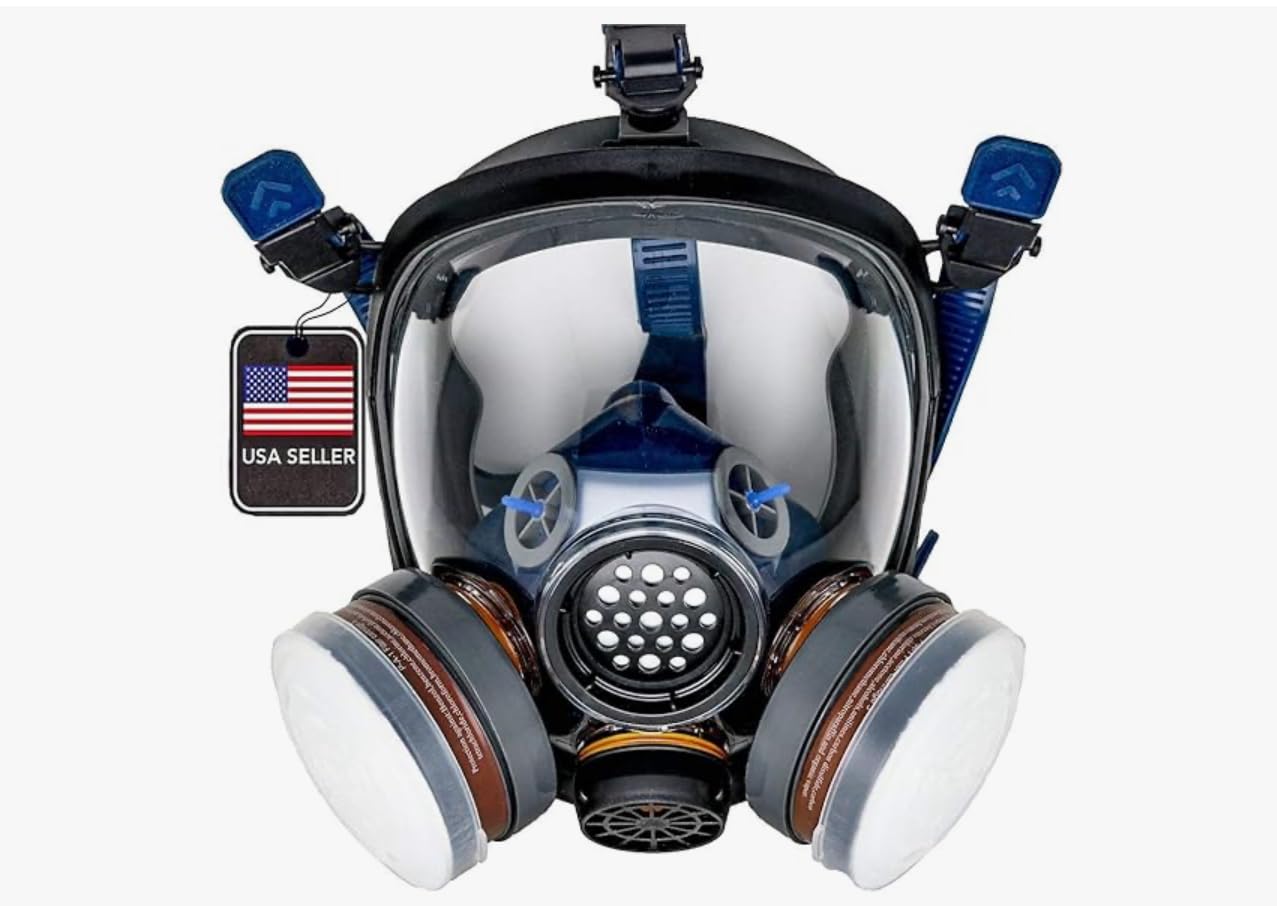 Parcil Distribution Full Face Respirator Mask with Filters - Durable Full Face Respirator Mask, Bayonet Filter Compatible customer photo 1