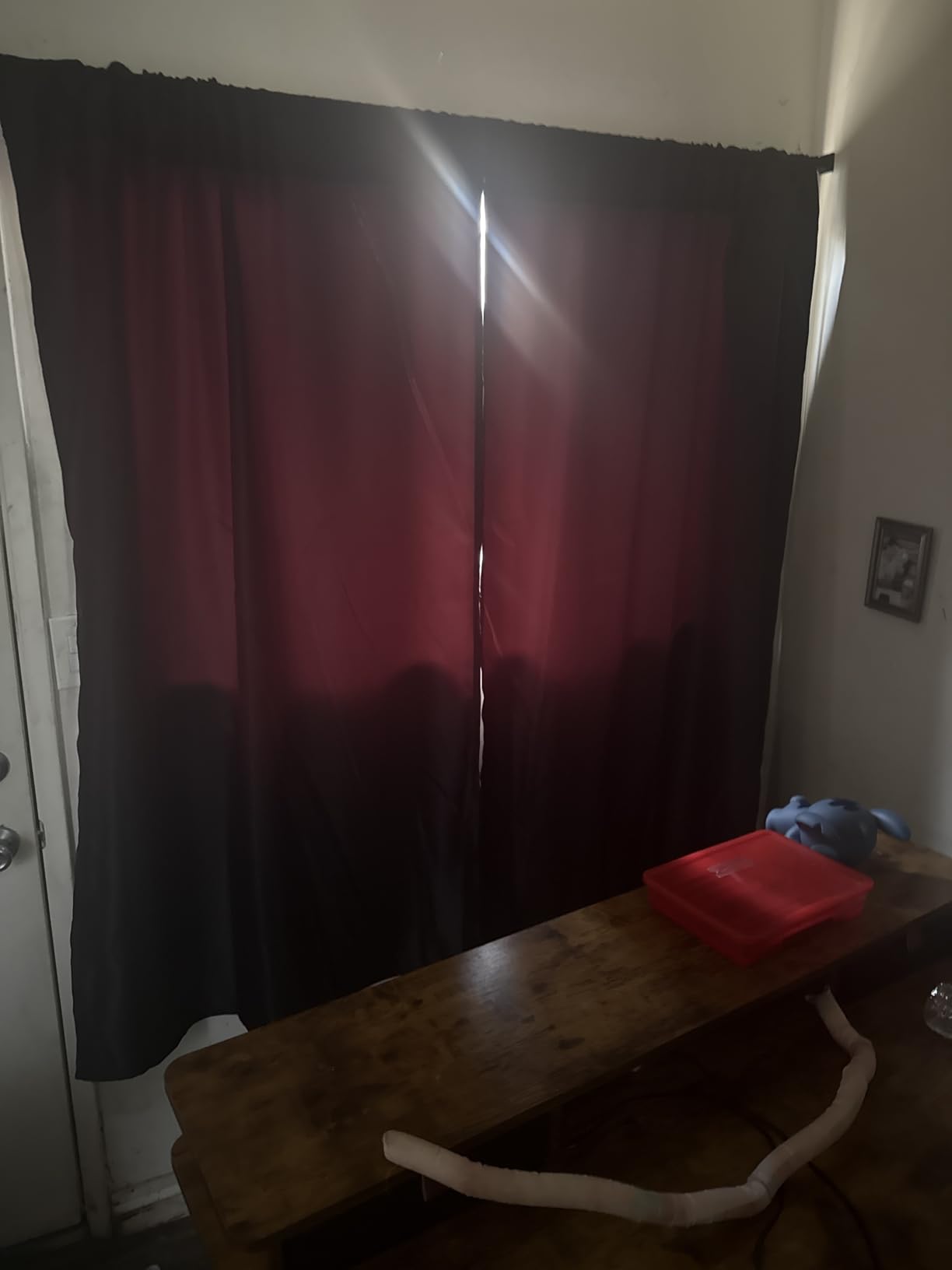 RYB HOME Blackout Thermal Insulated Blind Curtains, Noise Reduce Barrier for Nursery, Portable Curtain for Sliding Glass Door/Storage/Space Room Divider, 7 ft Tall x 8.3 ft Wide, Black, 1 Panel customer photo 2