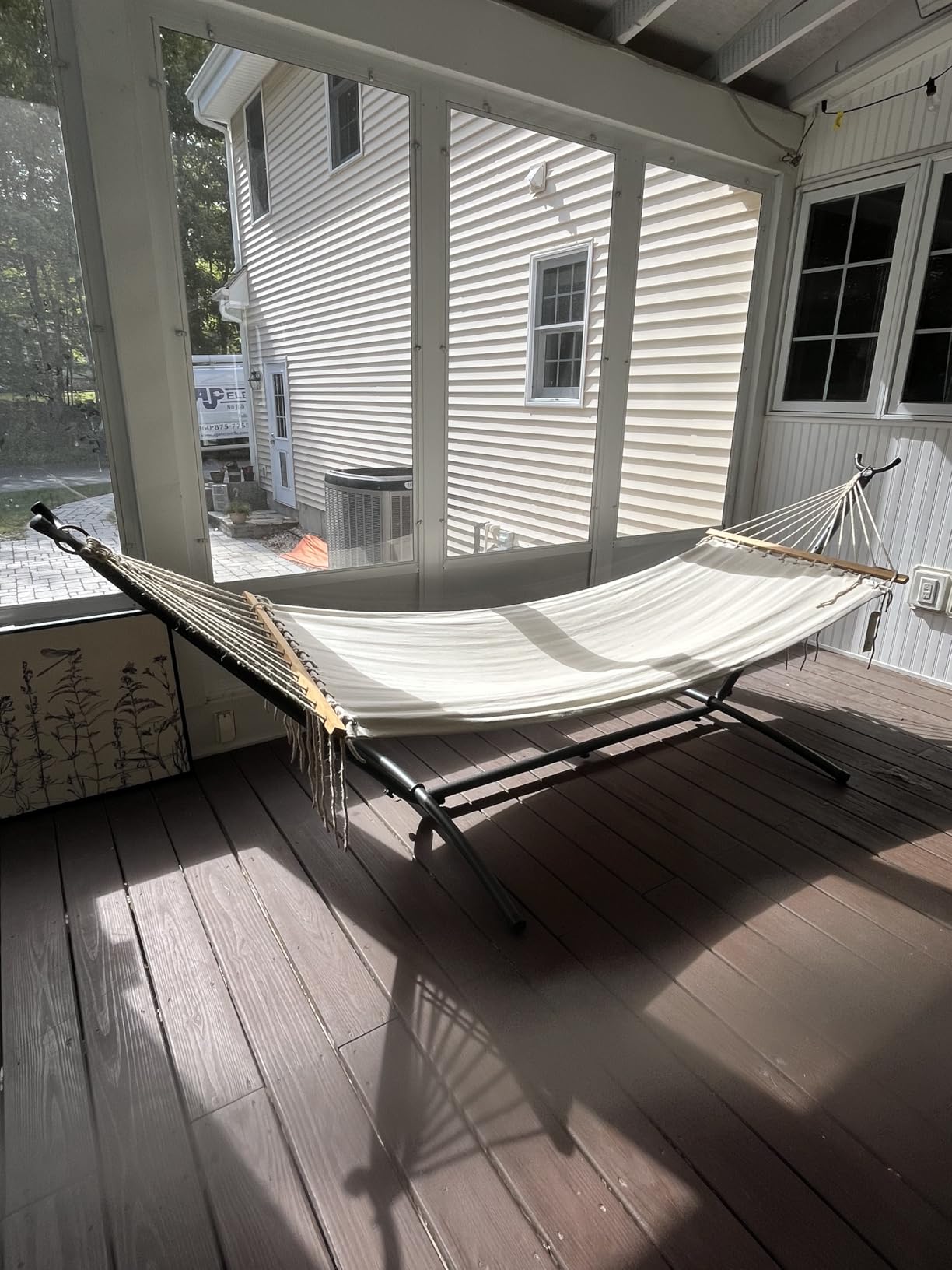 Amazon Basics 2 Person Heavy Duty Portable Sturdy Hammock Stand for Outside, Easy Assembly, Includes Carrying Case, 9 foot, Black customer photo 1