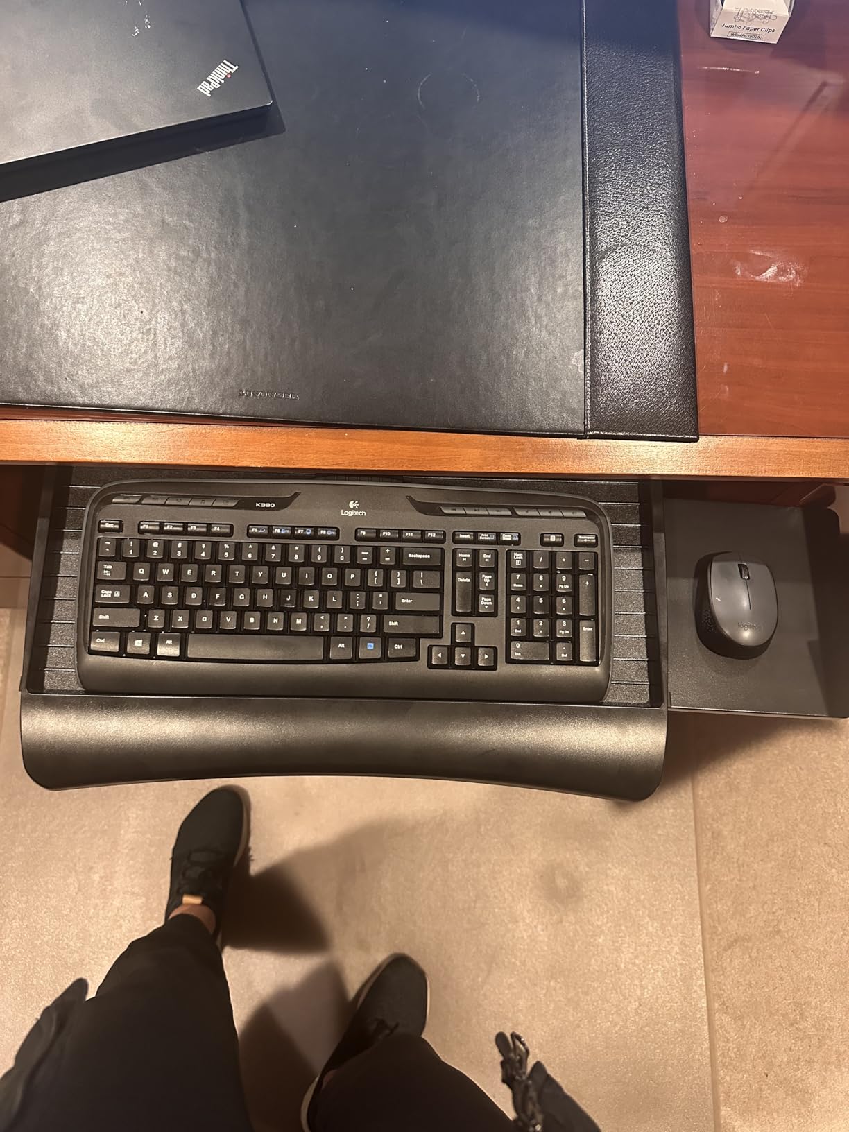 Mount-It! Keyboard Tray Under Desk with Adjustable Mouse Platform – Easy-Glide Sliding Drawer Under Desk Slide Out – Ergonomic Under Key Board Shelf for Office, Gaming, and Workstations customer photo 1