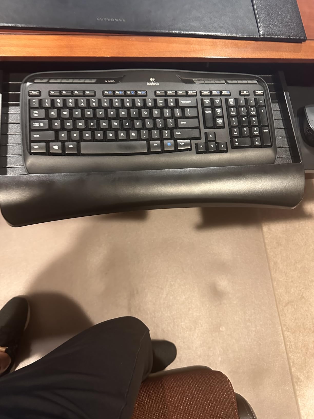 Mount-It! Keyboard Tray Under Desk with Adjustable Mouse Platform – Easy-Glide Sliding Drawer Under Desk Slide Out – Ergonomic Under Key Board Shelf for Office, Gaming, and Workstations customer photo 2