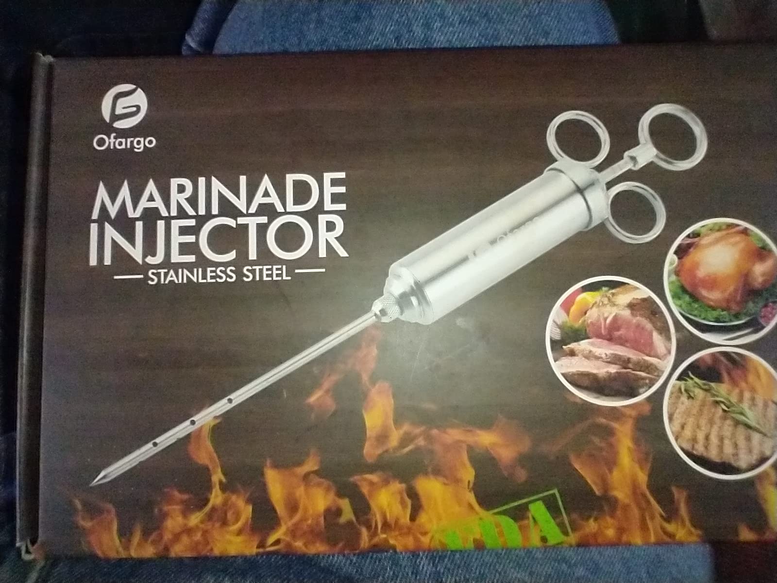 Ofargo Meat Injector, Meat Injectors for Smoking with 3 Marinade Food Injector Syringe Needles, Injector Marinades for Meats, Turkey, Brisket; 2-oz Capacity customer photo 2