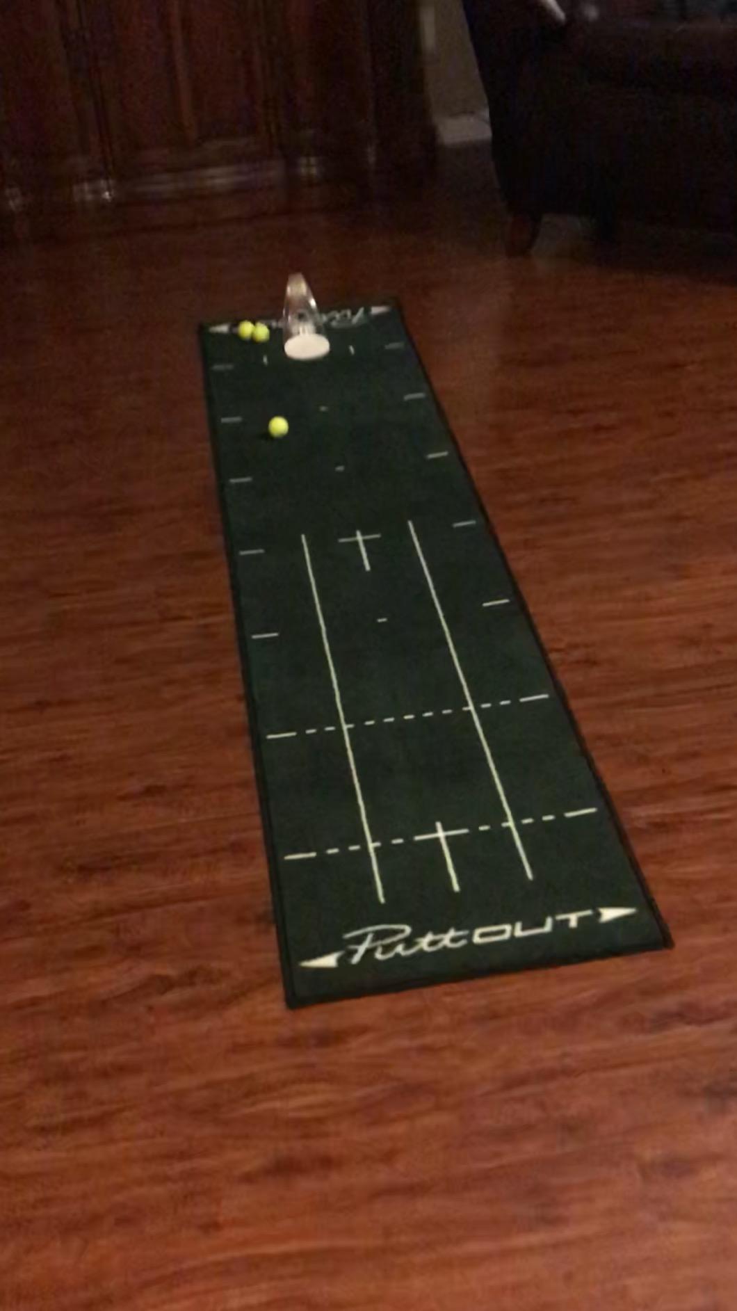 PuttOut Medium Putting Mat - Perfect Your Golf Putting (7.9ft x 1.6ft)(Green) customer photo 2