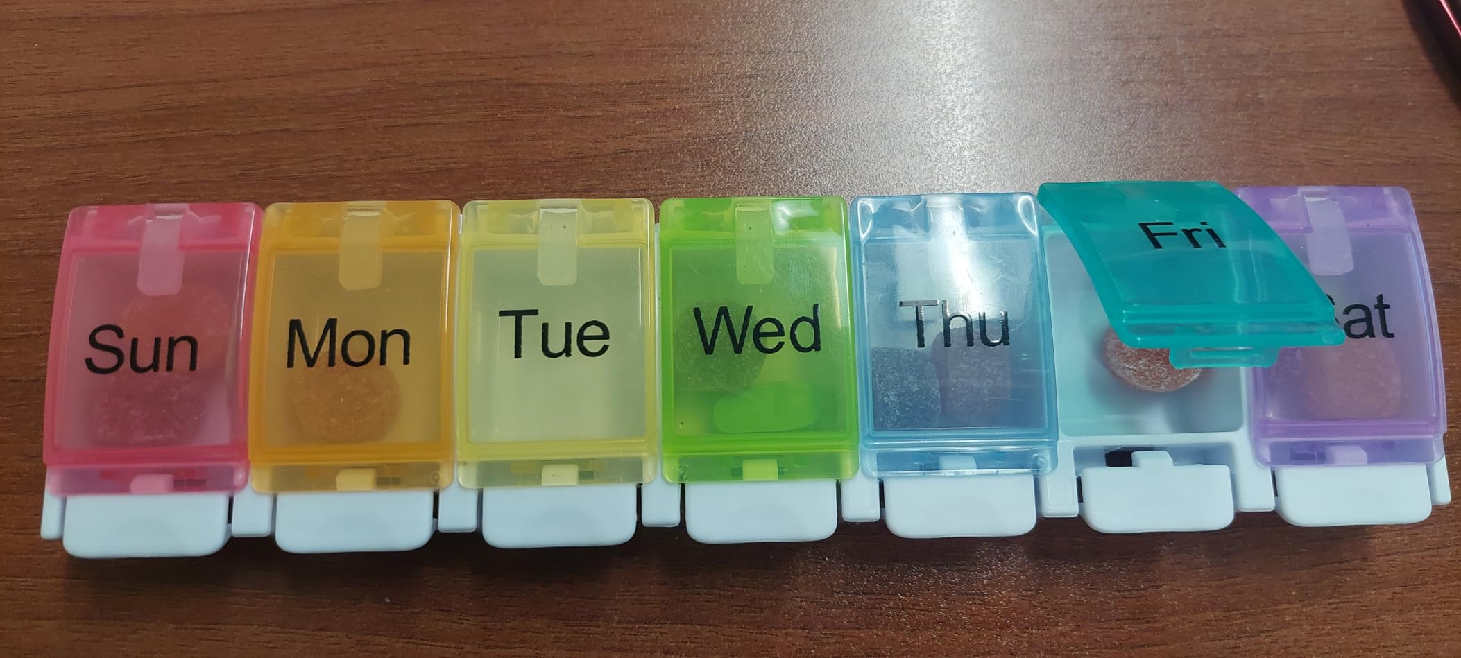 AUVON Weekly Pill Organizer Arthritis Friendly, BPA Free Travel 7 Day Pill Box Case with Spring Open Design and Large Compartment to Hold Vitamins, Cod Liver Oil, Supplements and Medication customer photo 2