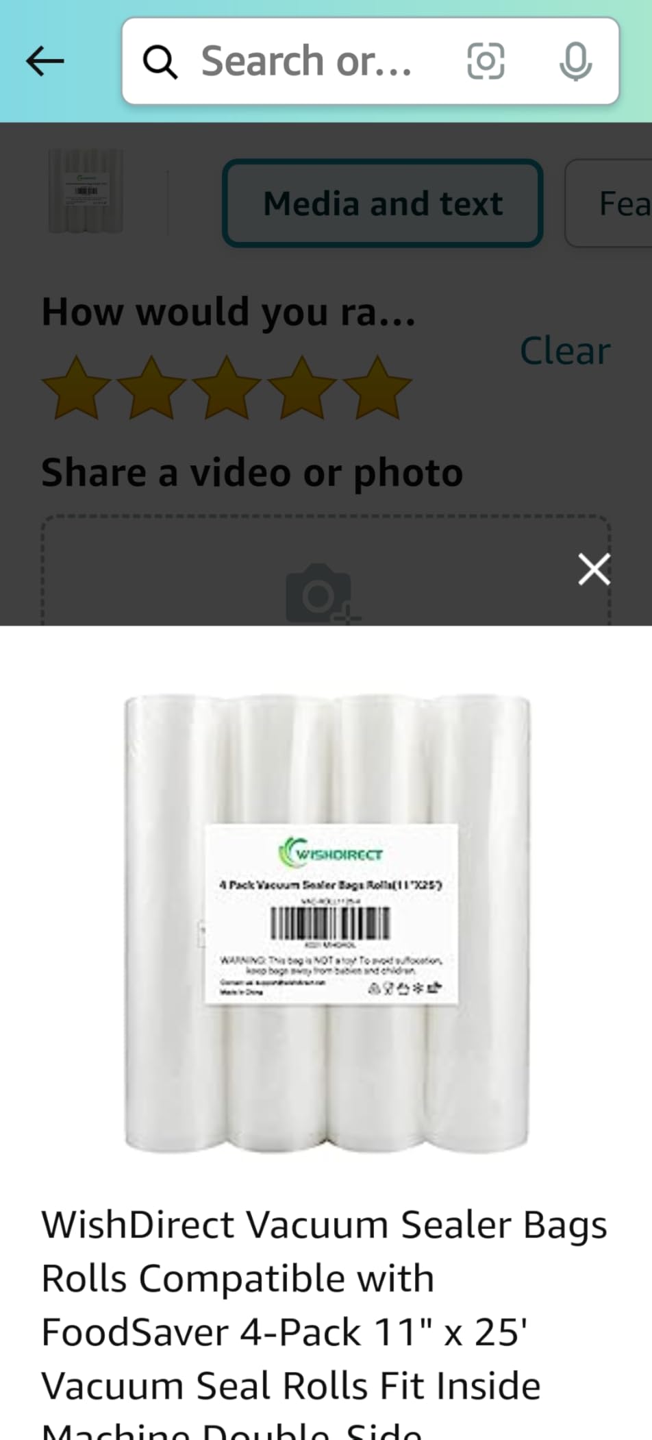 Vacuum Sealer Bags Rolls Compatible with FoodSaver 4-Pack 11