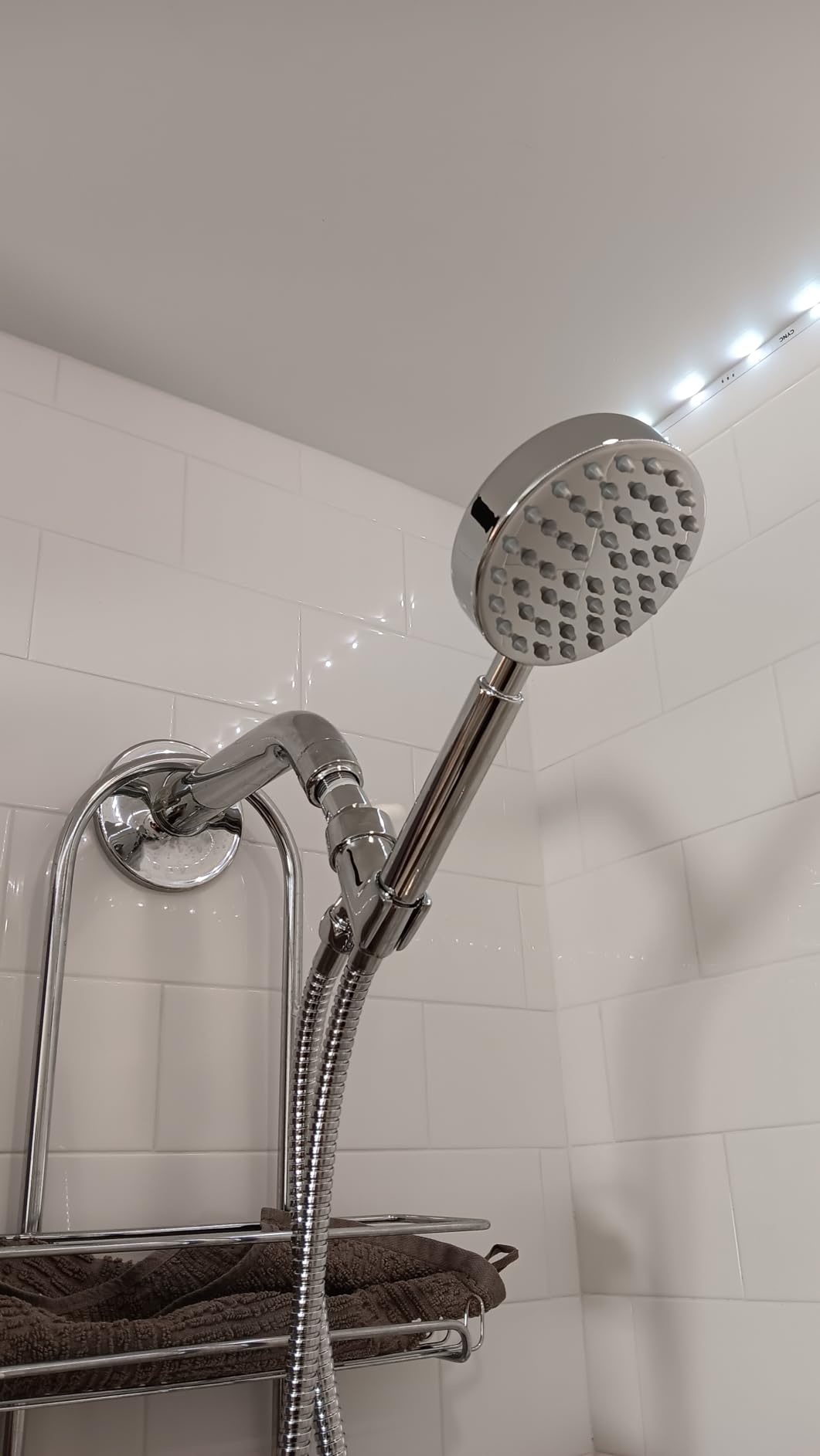 HammerHead Showers® Solid Metal Handheld Shower Head with Hose and Brass Holder - CHROME - 2.5 GPM High Pressure Shower Heads with Adjustable Shower Wand Bracket - 6ft Flexible Extension customer photo 1