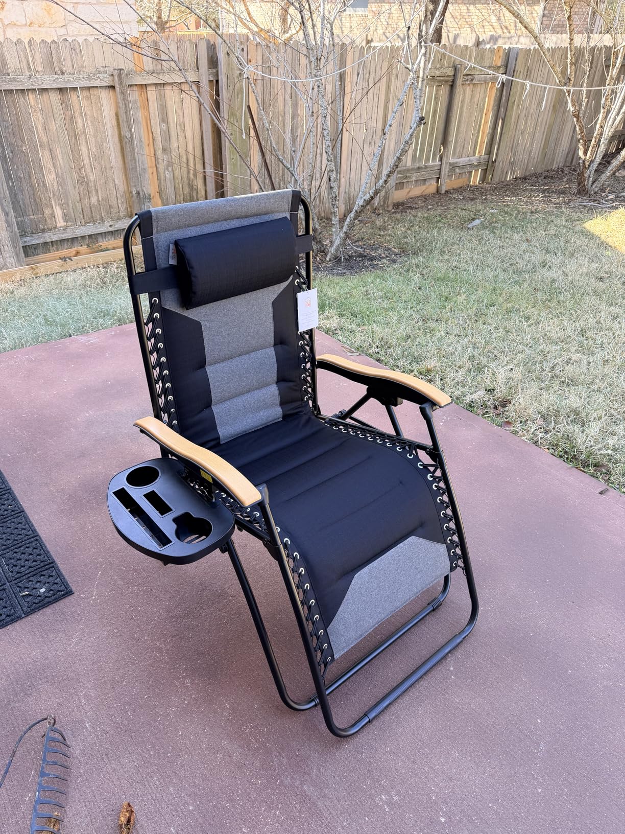 PHI VILLA XXL Oversized Padded Zero Gravity Chair, Foldable Patio Recliner, 30