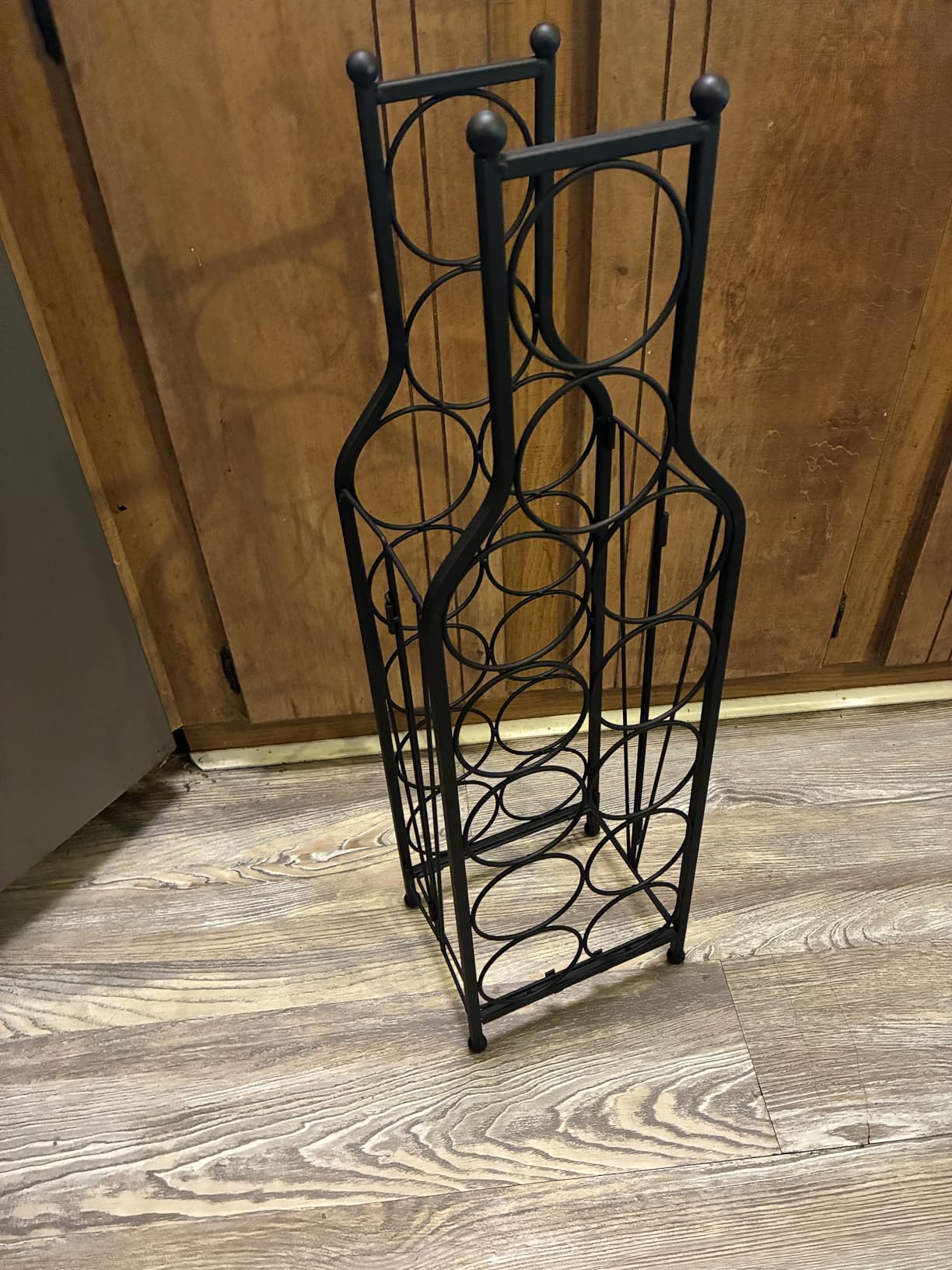 Oenophilia Wine Bottle Matrix Holder Wine Rack, 12 Bottle Freestanding Floor Wine Storage , Sturdy Metal Matte Black Construction, Foldable, Wine Bottle Shaped Design customer photo 1