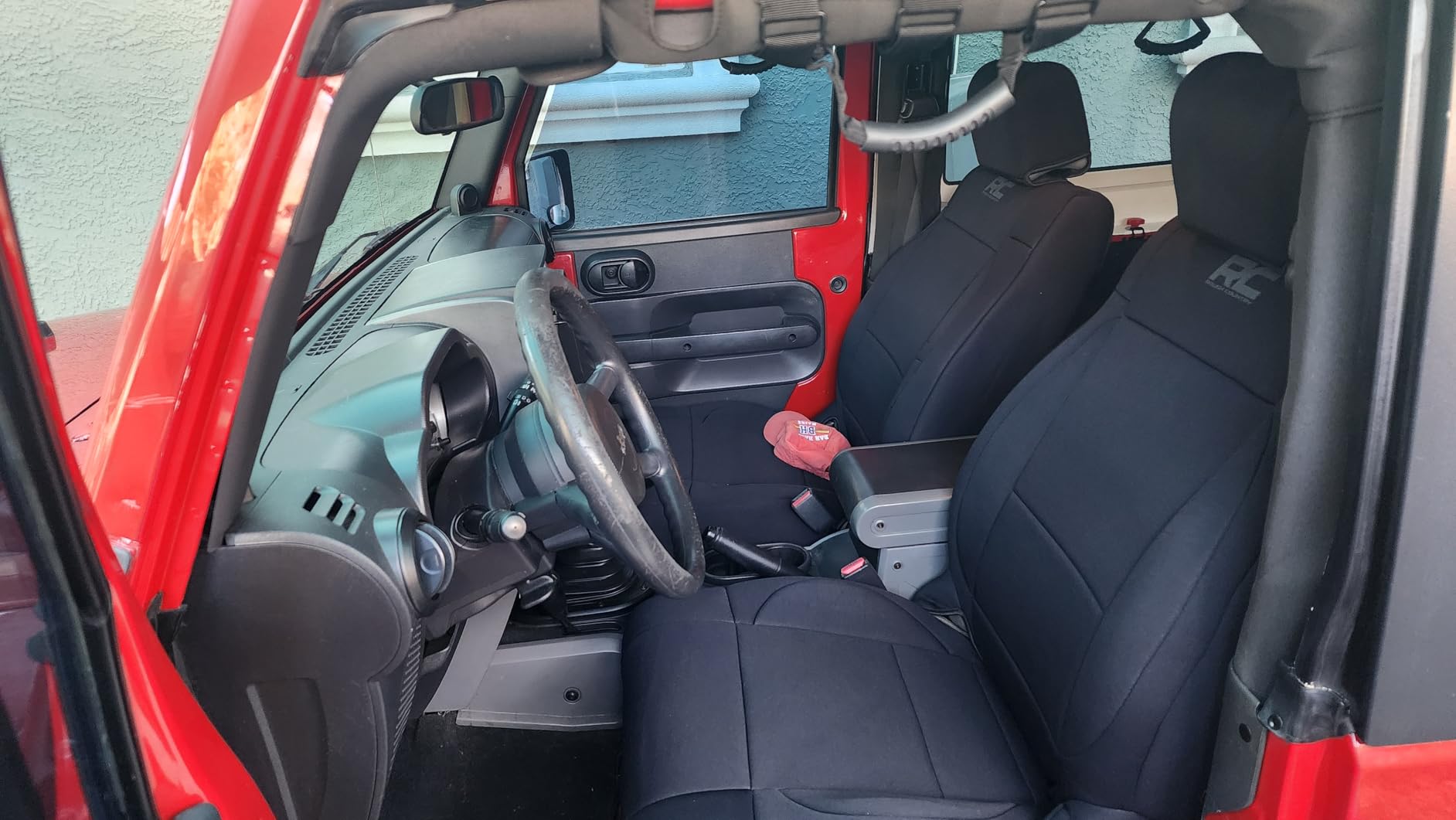 Rough Country Neoprene Seat Covers for Jeep Wrangler JK 2-Door (2007-2010) - Waterproof & UV Resistant, Foam Padded, Front & Rear Seat Cover Set customer photo 1