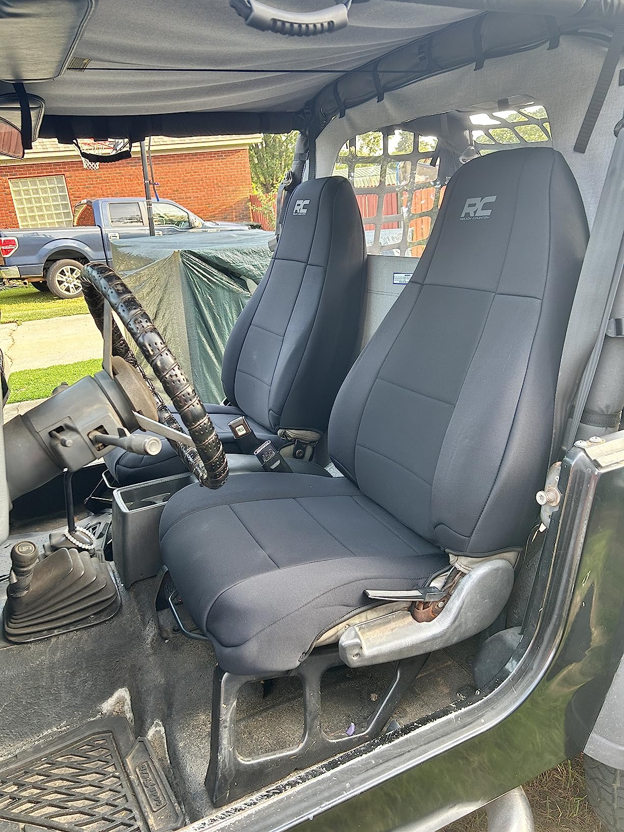 Rough Country Neoprene Seat Covers for Jeep Wrangler YJ (1991-1995) - Waterproof & UV Resistant, Foam Padded, Front & Rear Seat Cover Set customer photo 1