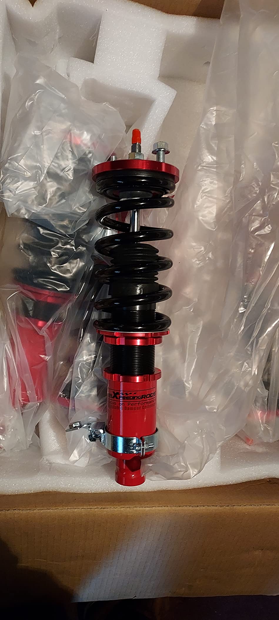 maXpeedingrods Coilover for Honda Civic 1988-2000, for Honda CRX 1988-1991, for Del Sol 1992-1995, for Acura Integra 1990-2001, 24 Levels Damper Adjustable Coilovers Suspension Kit, Lowering Kit, Red customer photo 1
