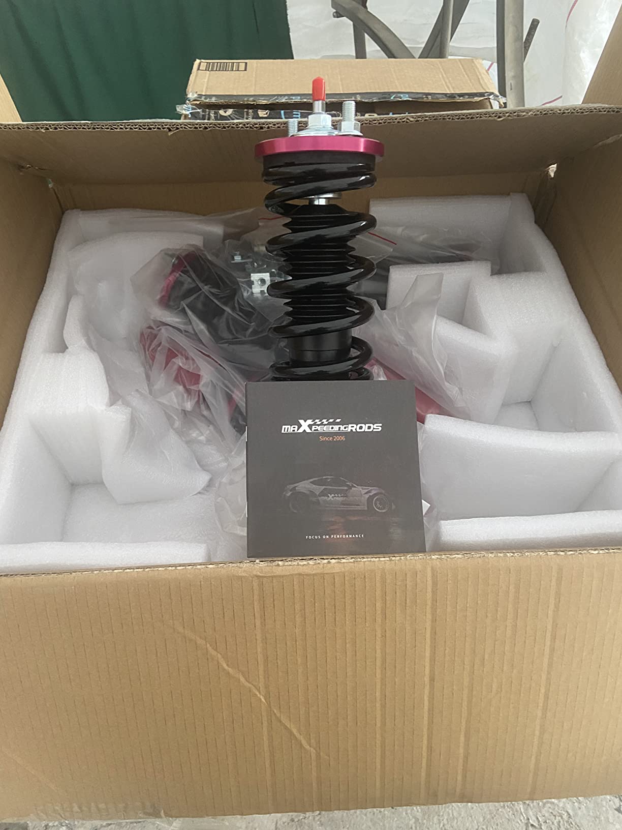 maXpeedingrods Coilover for Honda Civic 1988-2000, for Honda CRX 1988-1991, for Del Sol 1992-1995, for Acura Integra 1990-2001, 24 Levels Damper Adjustable Coilovers Suspension Kit, Lowering Kit, Red customer photo 2