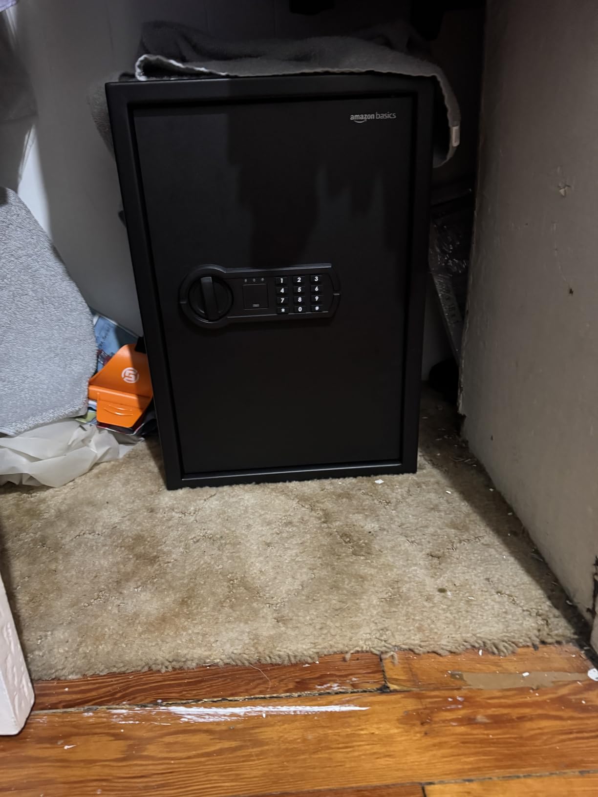 Amazon Basics Steel Home Security Safe Box with Electronic Keypad Lock for Documents, Jewelry, Valuables, 1.8 Cubic Feet, Black, 13.8