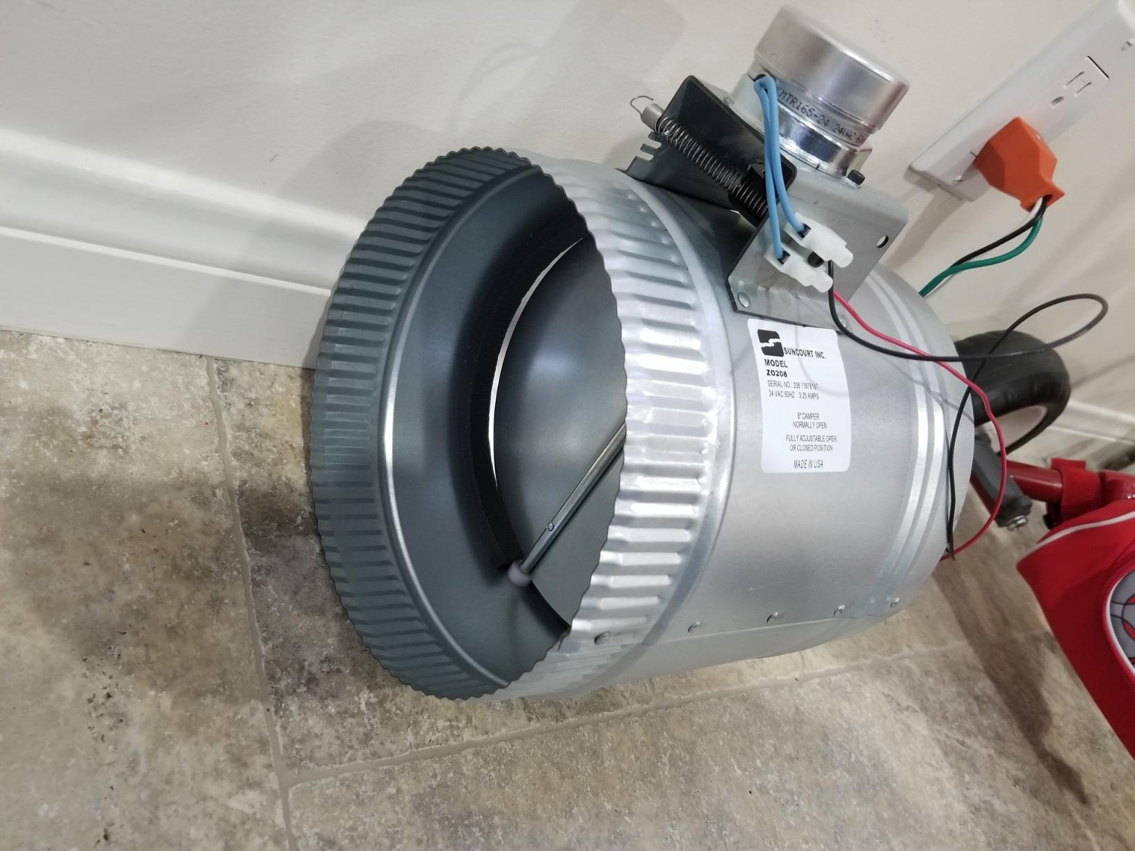 Suncourt ZoneMaster 6-Inch Normally Open Motorized Damper - Power Close/Spring Open 24V Vent Damper, Transformer Included (ZO206) customer photo 1