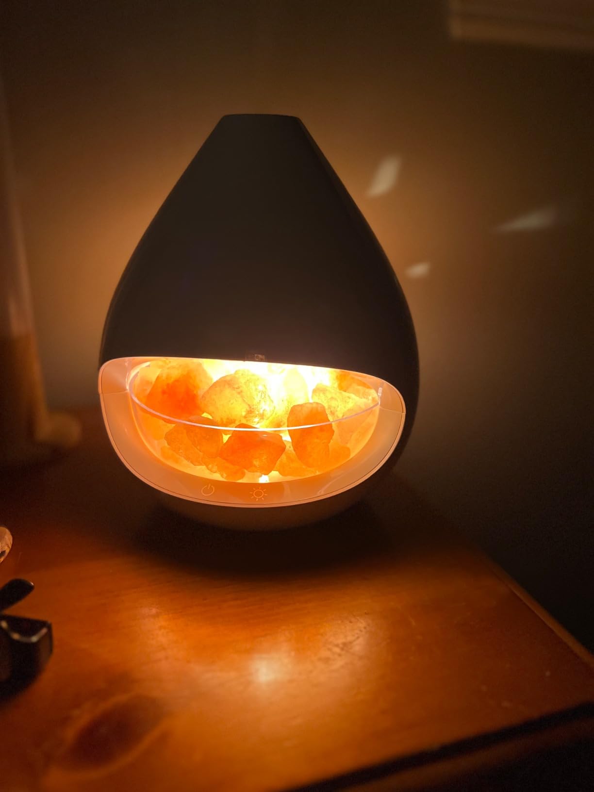 Pure Enrichment PureGlow Crystal - 2-in-1 Himalayan Salt Lamp & Ultrasonic Essential Oil Diffuser, Original Salt Therapy Lamp, 100% Pure Himalayan Salt, Ambient Glow, 160 mL 16-Hour Tank (White) customer photo 2