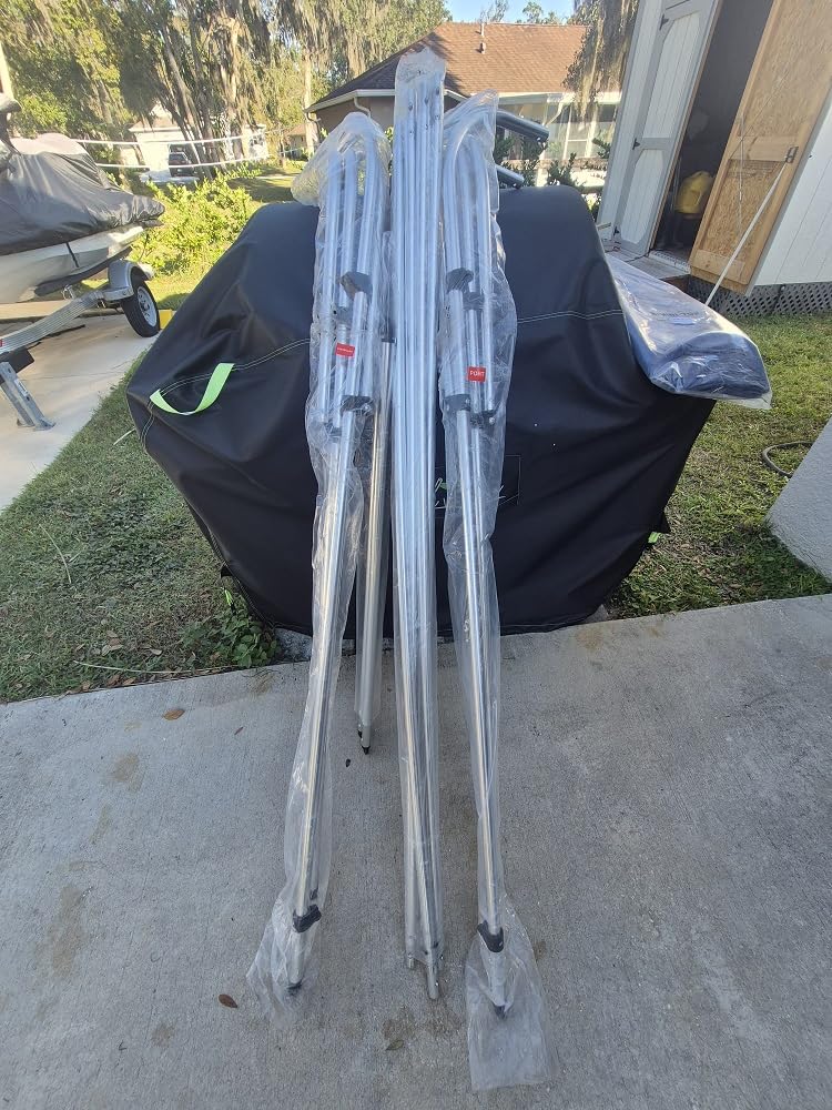 Naviskin 10 Optional Colors Available 3-4 Bow 13 Different Size Bimini Top Cover Includes Mounting Hardwares,Storage Boot with 1 Inch Aluminum Frame customer photo 2