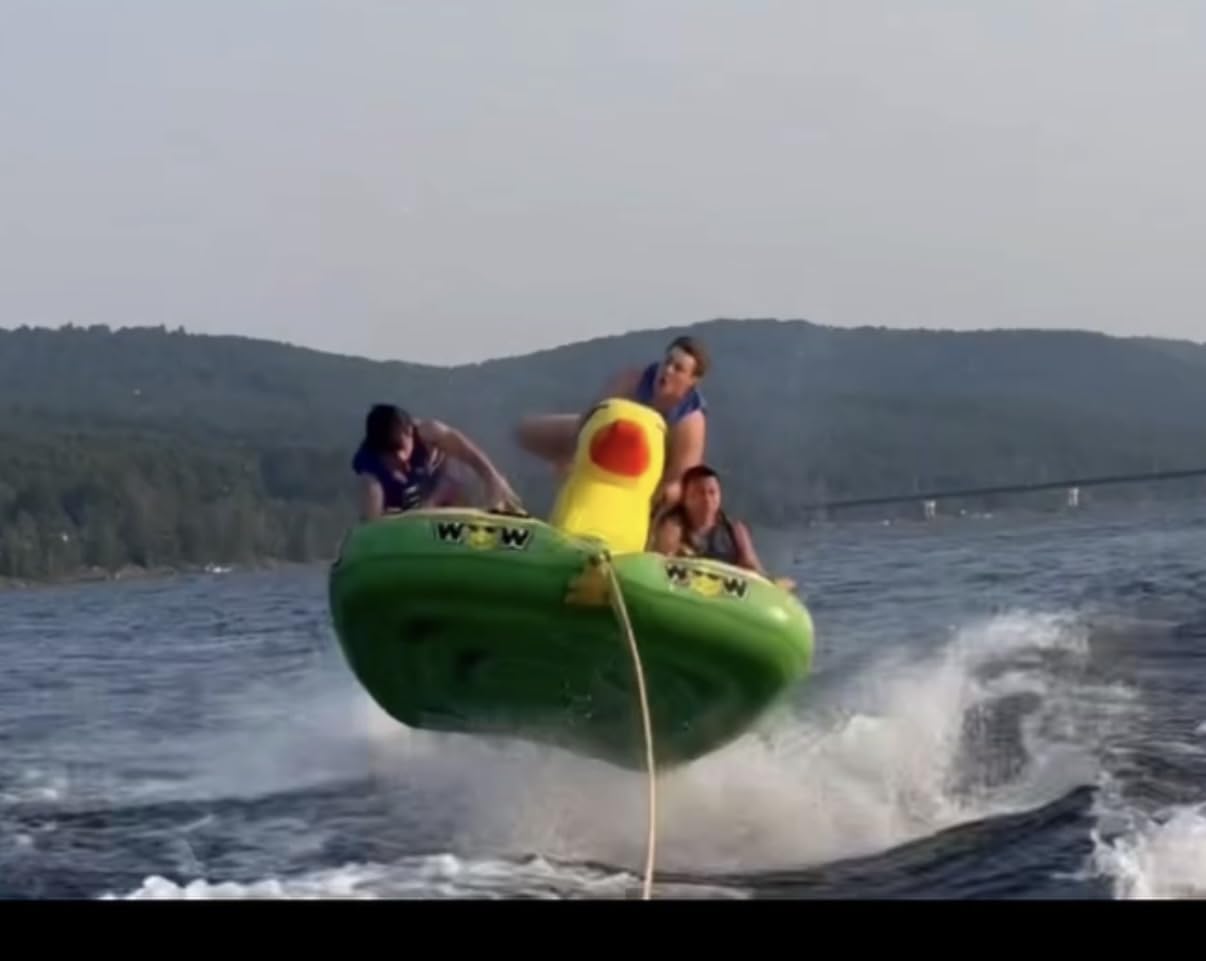 WOW Sports Big Ducky Towable Deck Tube - 1-3 Person - 510 lb Capacity - Duck Design - For Boating - Youth & Adults customer photo 1