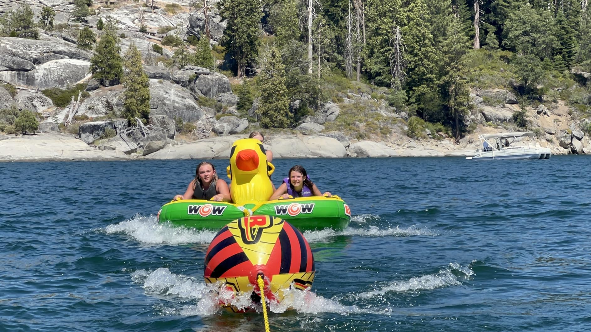 WOW Sports Big Ducky Towable Deck Tube - 1-3 Person - 510 lb Capacity - Duck Design - For Boating - Youth & Adults customer photo 2