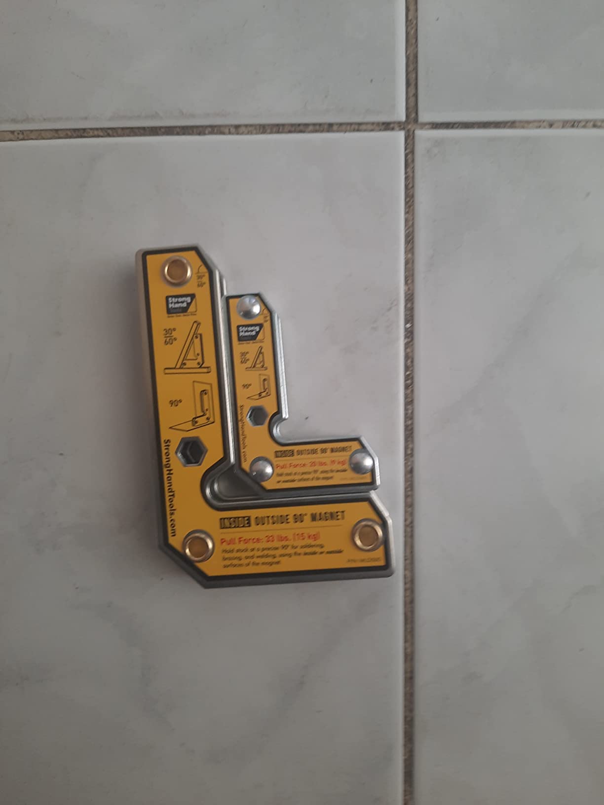 Strong Hand Tools, Angle Magnetic Square Kit, Inside/Outside Magnets, Fixed Angle, 90 degree (30 degree, 60 degree), Mag. Pull Force 20/33 lbs, 3 inch/5 inch Length, Welding Square, MLDT350 customer photo 2