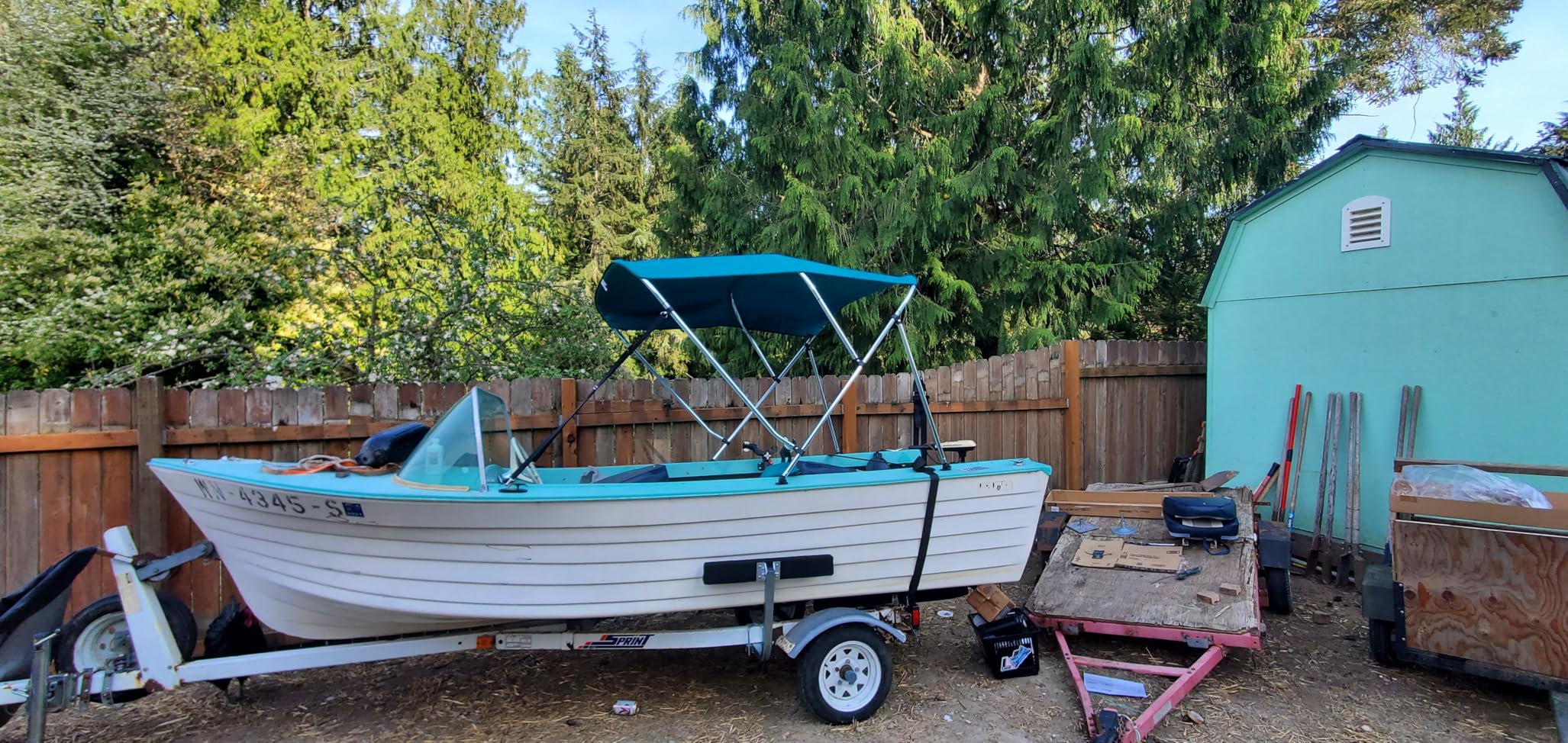 Seamander Bimini Top for Boats,3-4 Bow 14 Different Size Boat Canopy,Includes Bimini Top Hardwares and Boot Cover,3 Bow 6ft Length 67in - 72in Width 46in Height customer photo 1