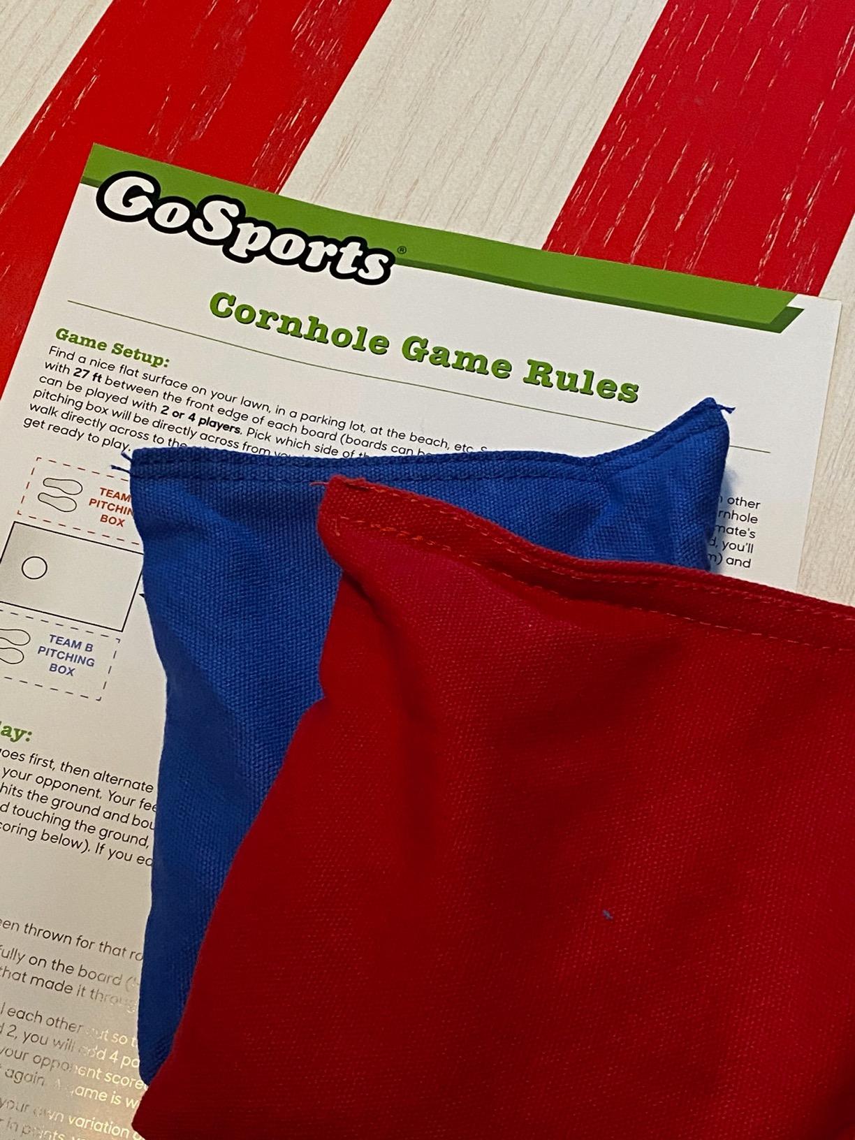 GoSports 4 x 2 ft Flag Series Wood Cornhole Sets - American Flag or State Flags - Includes 2 Regulation Size Boards, 8 Bean Bags, Carrying Case and Rules customer photo 1