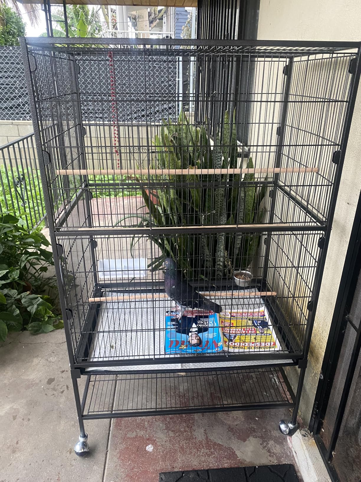 Yaheetech 52-inch Wrought Steel Standing Large Flight King Bird Cage for Cockatiels African Grey Quaker Amazon Sun Parakeets Green Cheek Conures Pigeons Parrot Bird Cage Birdcage with Stand customer photo 2