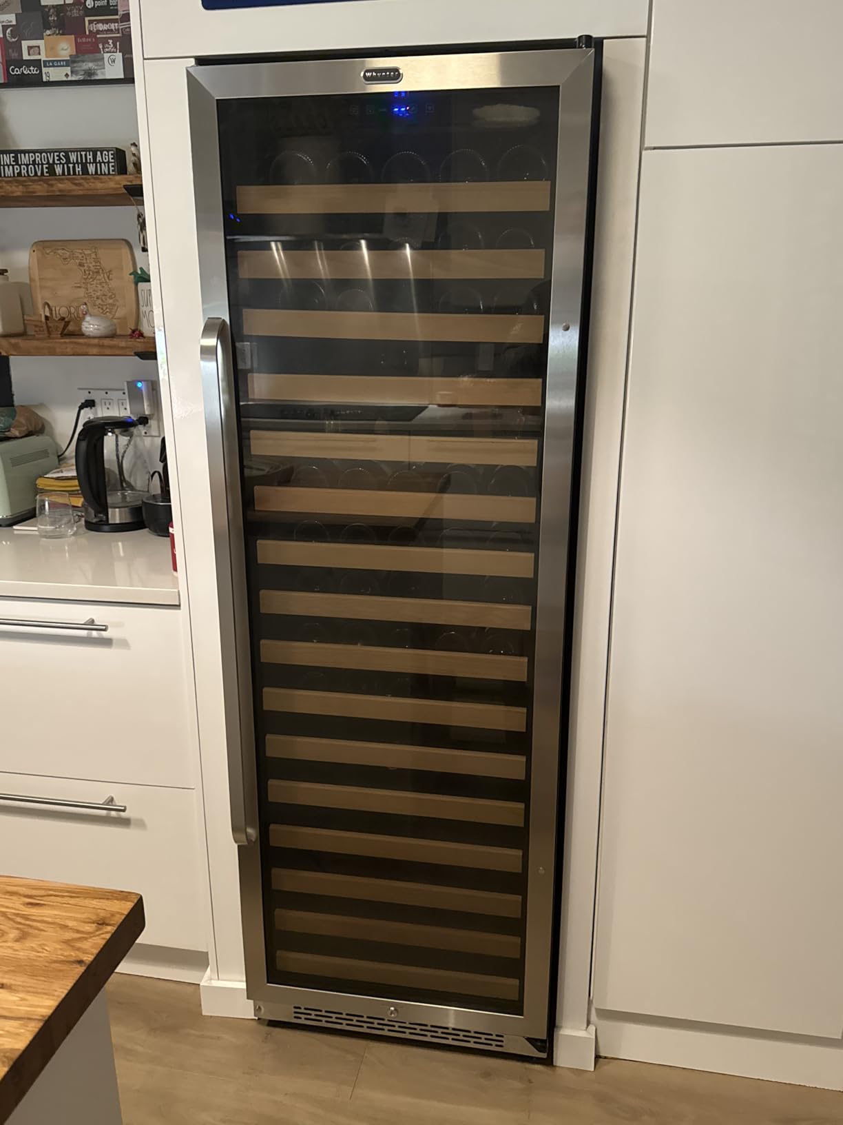 Whynter BWR-1662SD 166 Wine Bottle Built-in or Freestanding Stainless Steel Compressor Large Capacity Wine Refrigerator with Display Rack for open bottles and LED display customer photo 1