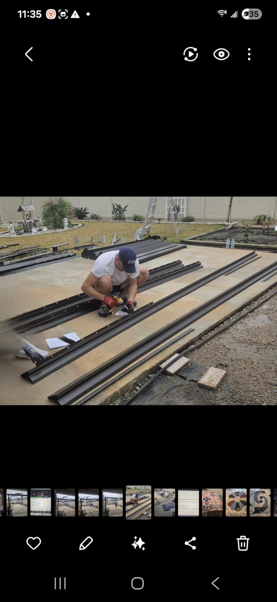 Kozyard Alexander 10' x 12' Hardtop Gazebo, Aluminum Frame with Galvanized Steel Double Roof, Outdoor Permanent Pavilion with Curtains and Netting for Patio, Backyard, Deck, Lawn(Brown) customer photo 1