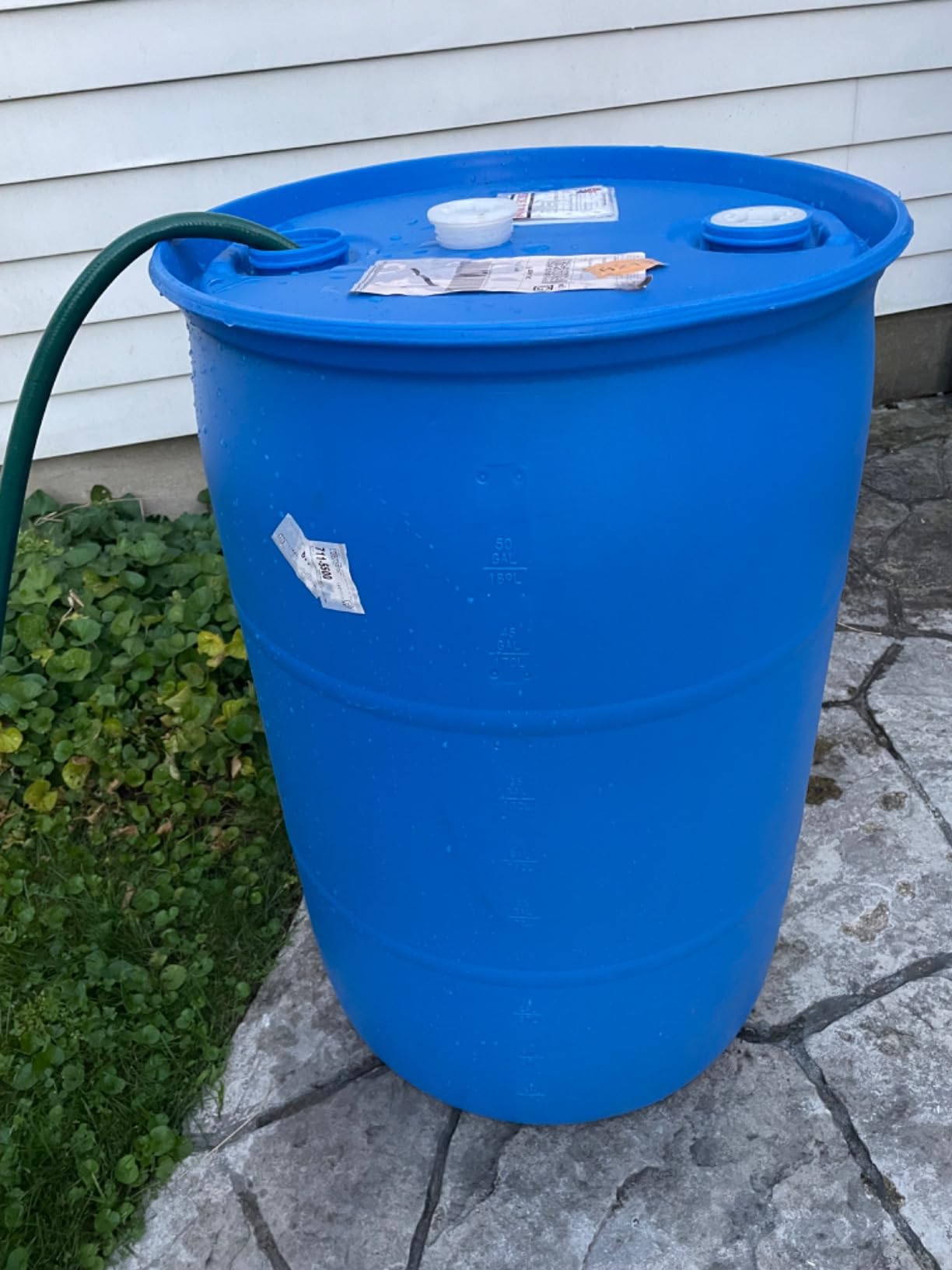 55 Gallon Blue Water Barrel | Solid Mold |2 Inch Bung Holes, Good for Long Term Drinking Water Use | BPA Free customer photo 2