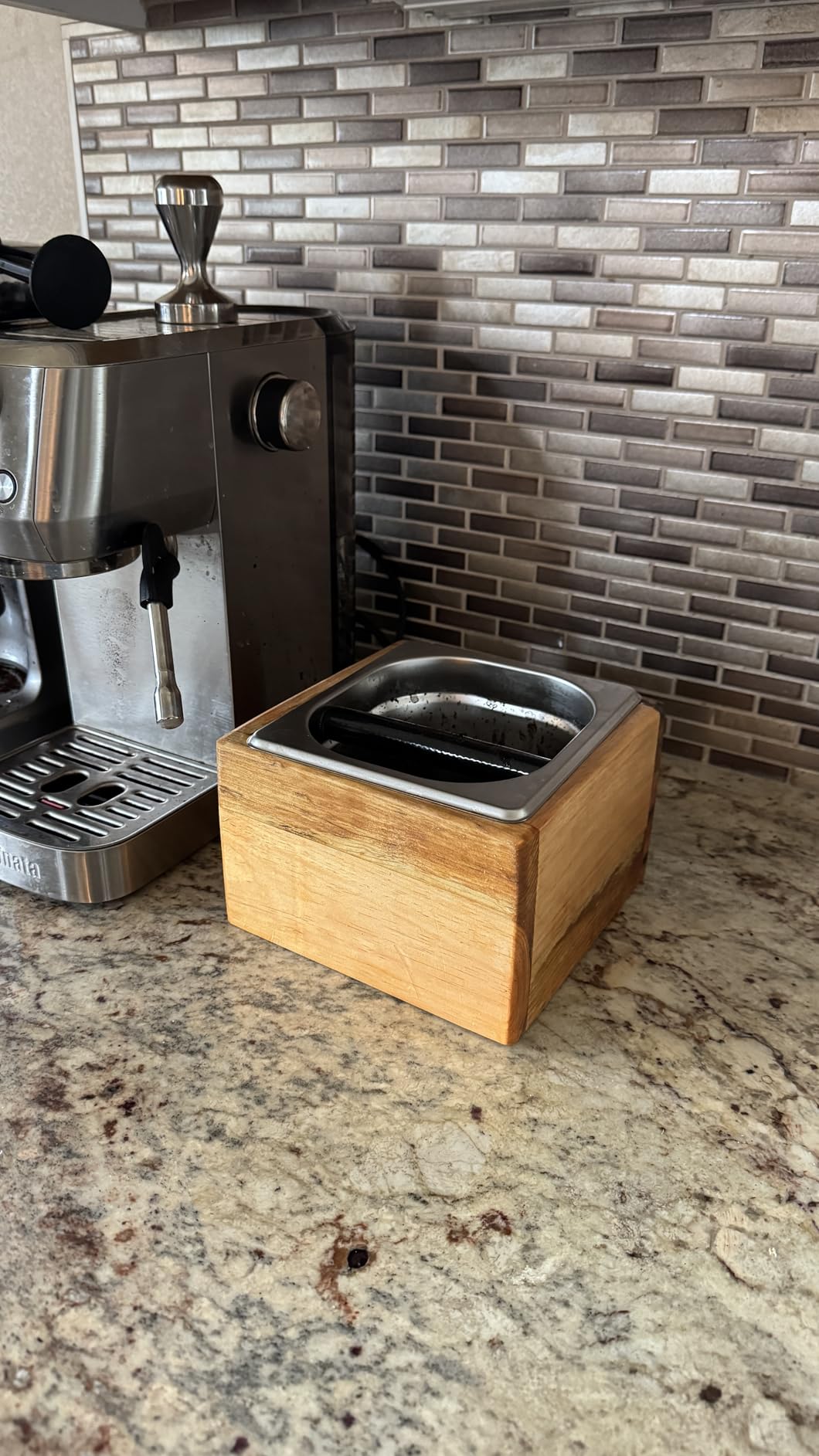 Coffee Knock Box Stainless Steel, Apexstone Espresso Knock Box Stainless Steel, Knock Box for Espresso Coffee Grounds, Knock Box Small customer photo 1